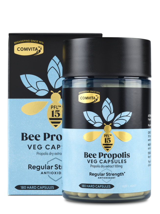 Comvita Bee Propolis PFL™ 15 (100mg) Vegetarian Capsules - Premium Immune Support Supplement for Daily Wellness & Natural Defense