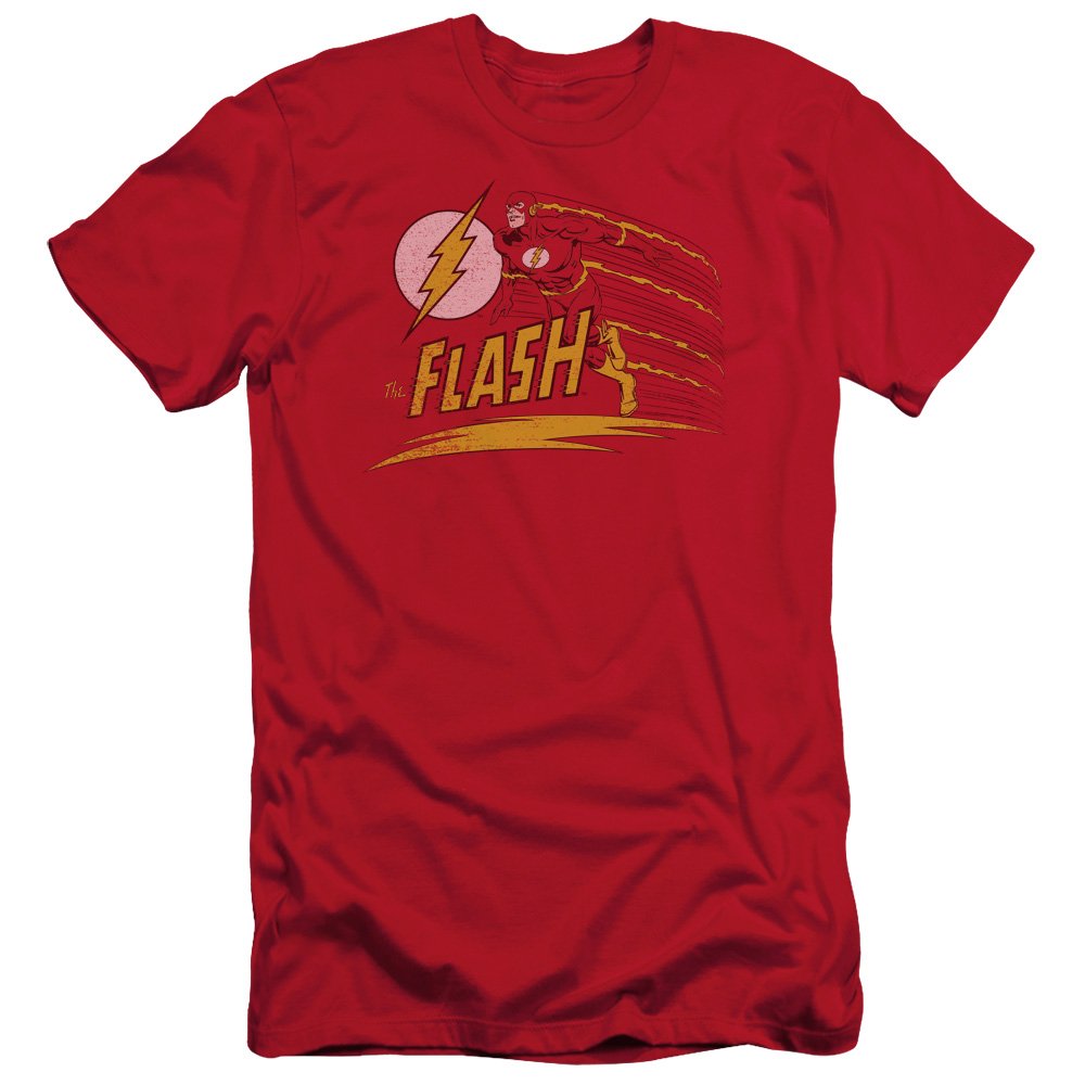 Trevco DC-Like Lightning Short Sleeve T-Shirt for Adults - Red Small | Superhero Graphic Tee for Casual Wear & Comic Con