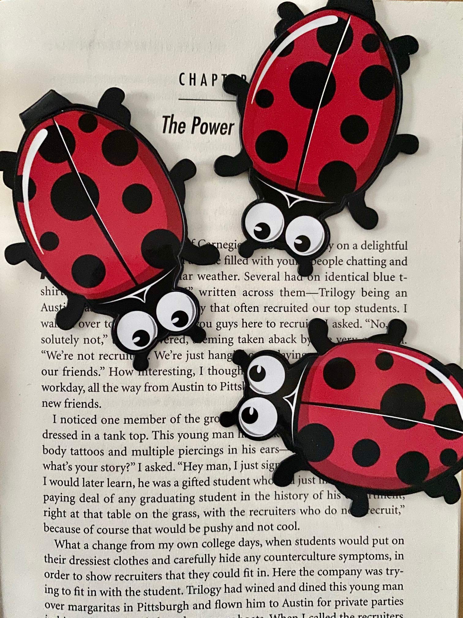 20 Pack Ladybug Plastic Bookmark Clips - Cute Animal Bookmarks for Kids, Students & Teens - Fun Reading Incentives, Classroom Awards & Party Favors - Perfect for School, Libraries & Book Clubs