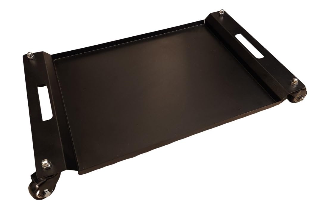 Low Profile Rolling Tool Creeper - Heavy Duty Metal Under Car Tool Caddy with 4 Wheels for Automotive Mechanics, Garage Detailing & DIY Enthusiasts - Perfect for Oil Changes, Brake Repairs and Under Vehicle Maintenance