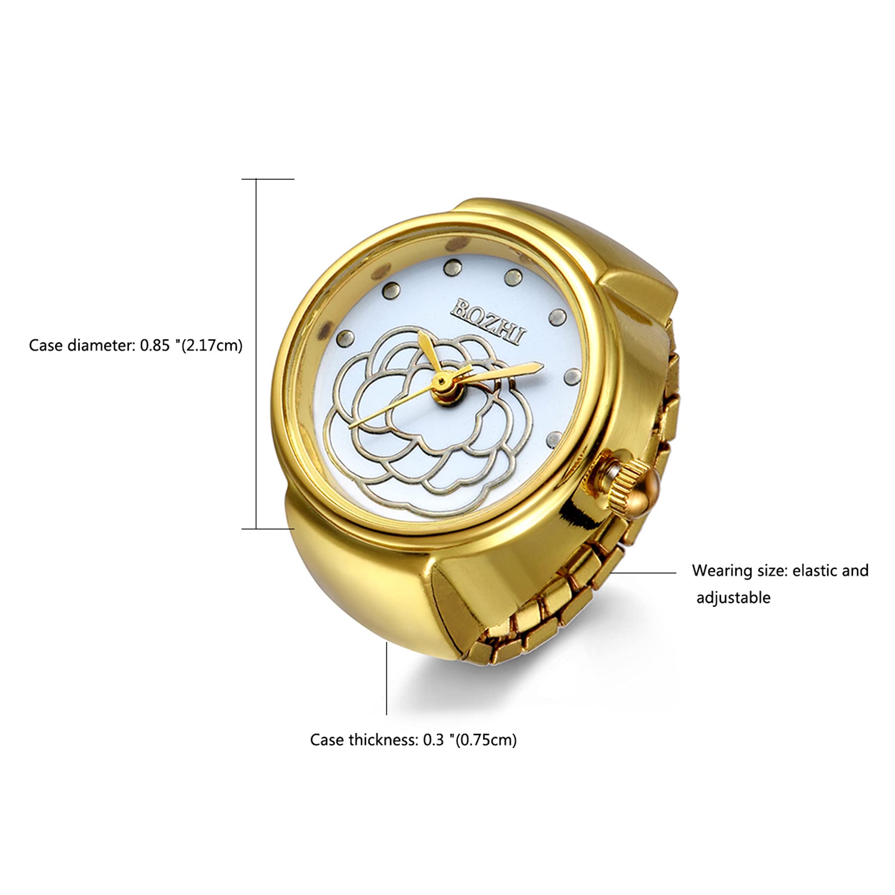 Stylish Unisex Round Analog Quartz Ring Watch - Adjustable Size for Men & Women - Perfect for Casual Wear, Parties & Unique Fashion Accessories