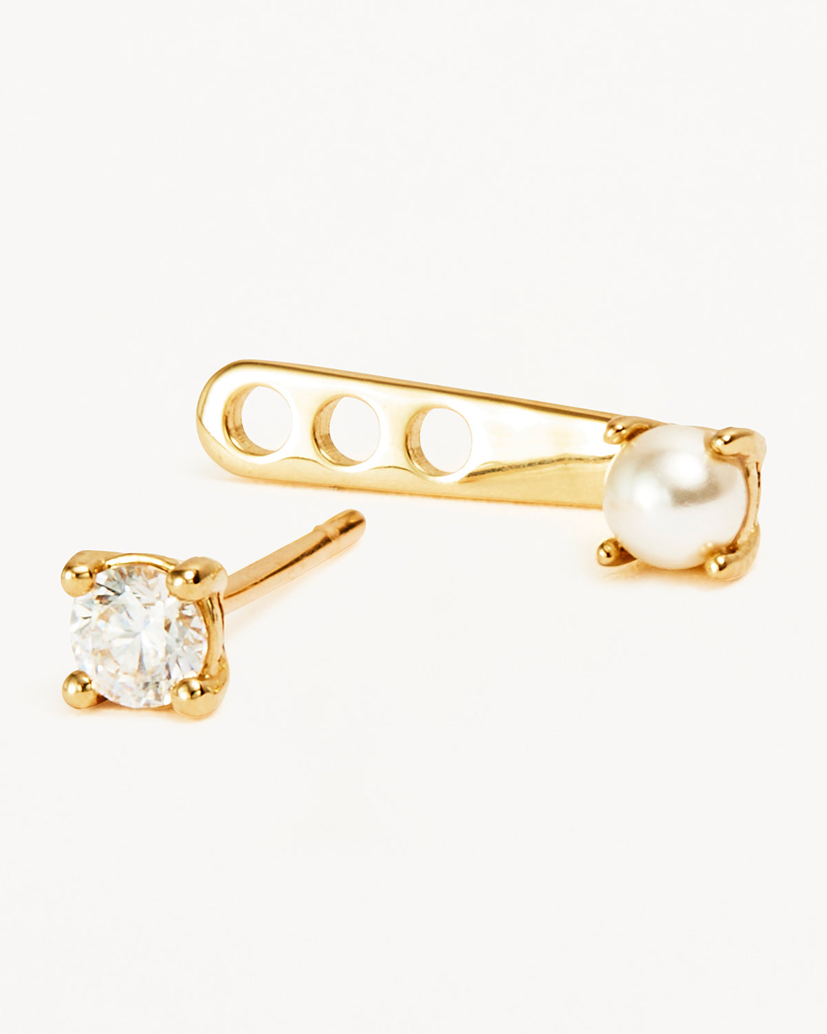 14K Solid Gold Lab Grown Diamond Ear Jacket Earrings - Hypoallergenic Luxury Stud Earrings for Women, Perfect for Weddings, Parties & Everyday Wear