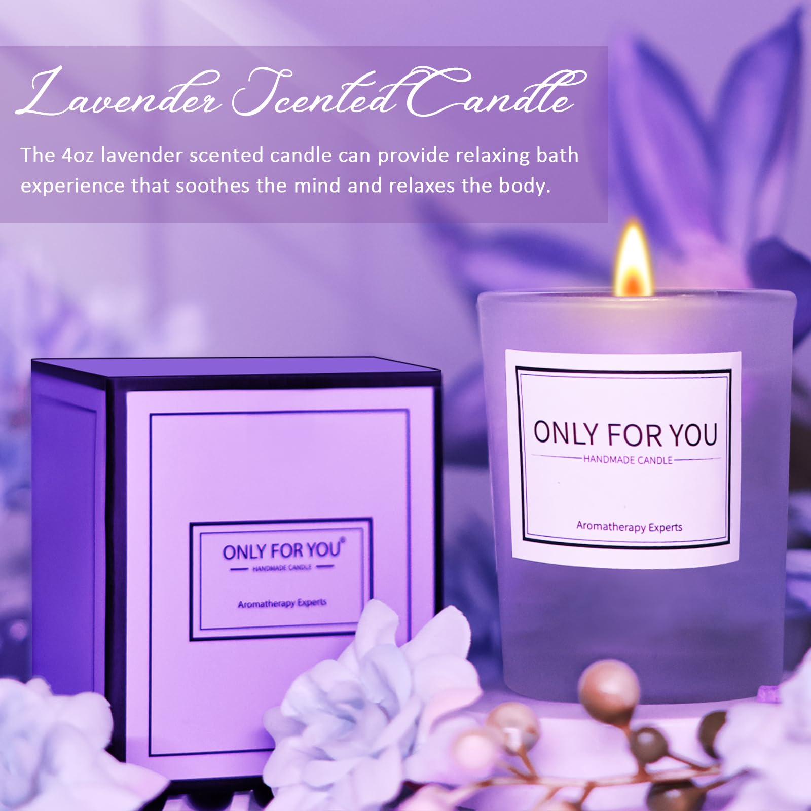 Lavender Spa Gift Basket for Mom - Relaxing Birthday, Mother's Day & Get Well Soon Present for Women with 20oz Tumbler | Perfect for Self-Care, Home Spa & Stress Relief