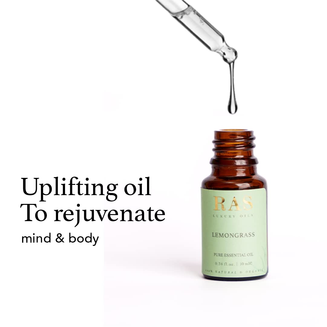 Premium RAS Luxury Pure Organic Essential Oil - 100% Therapeutic Grade, 10ml - Aromatherapy, Massage & Relaxation at Home