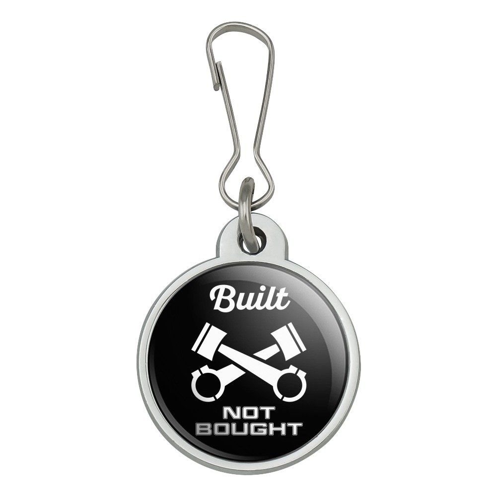 GRAPHICS & MORE Built Not Bought Jacket Handbag Purse Luggage Backpack Zipper Pull Charm - Custom Accessories for Outerwear, Bags & Travel Gear - Perfect for Personalizing Jackets, Purses and Backpacks