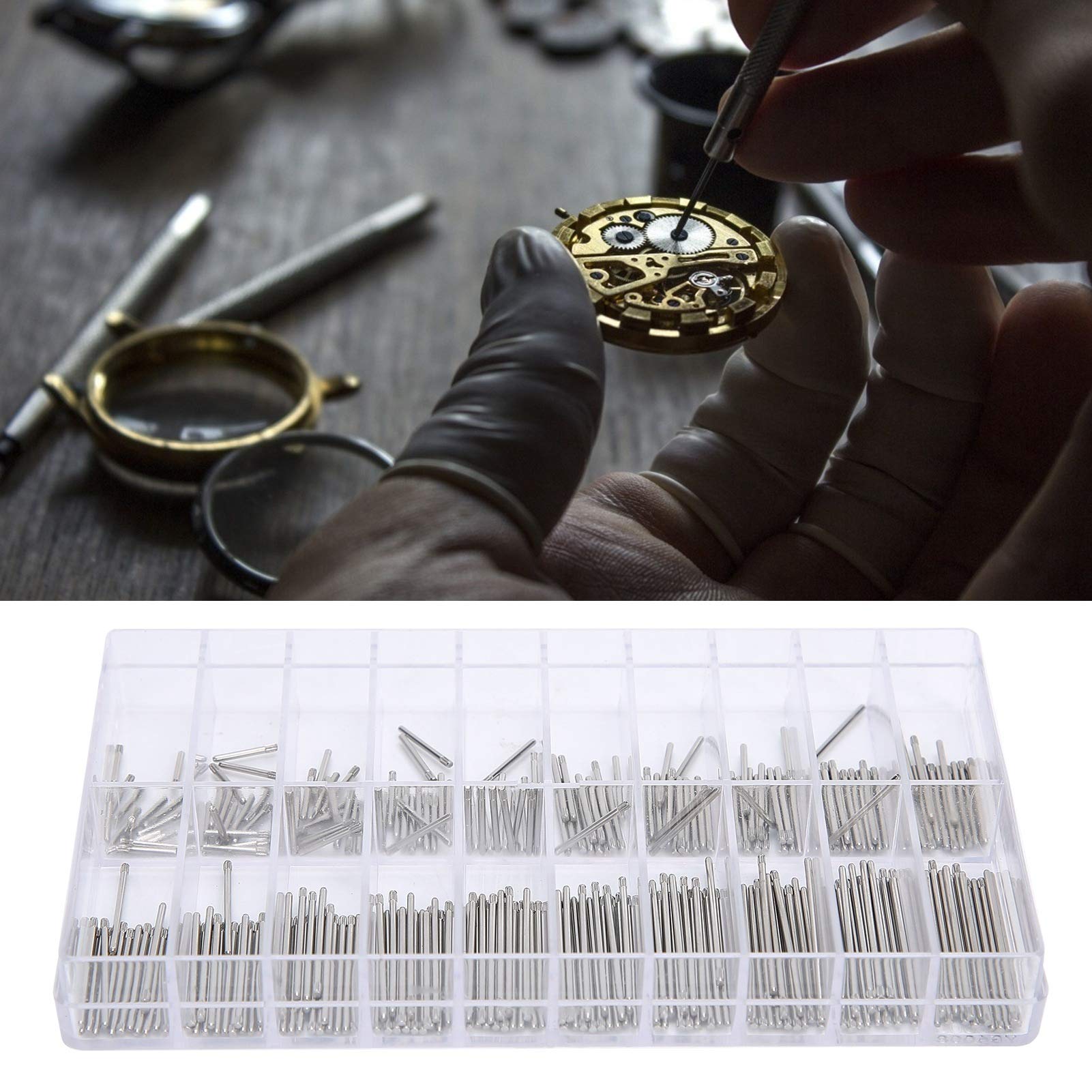 HURRISE 8-27mm Watch Band Link Pins Set - Professional Watch Repair Tools with Spring Pins for Watchmakers | Perfect for Watch Band Adjustment & Maintenance