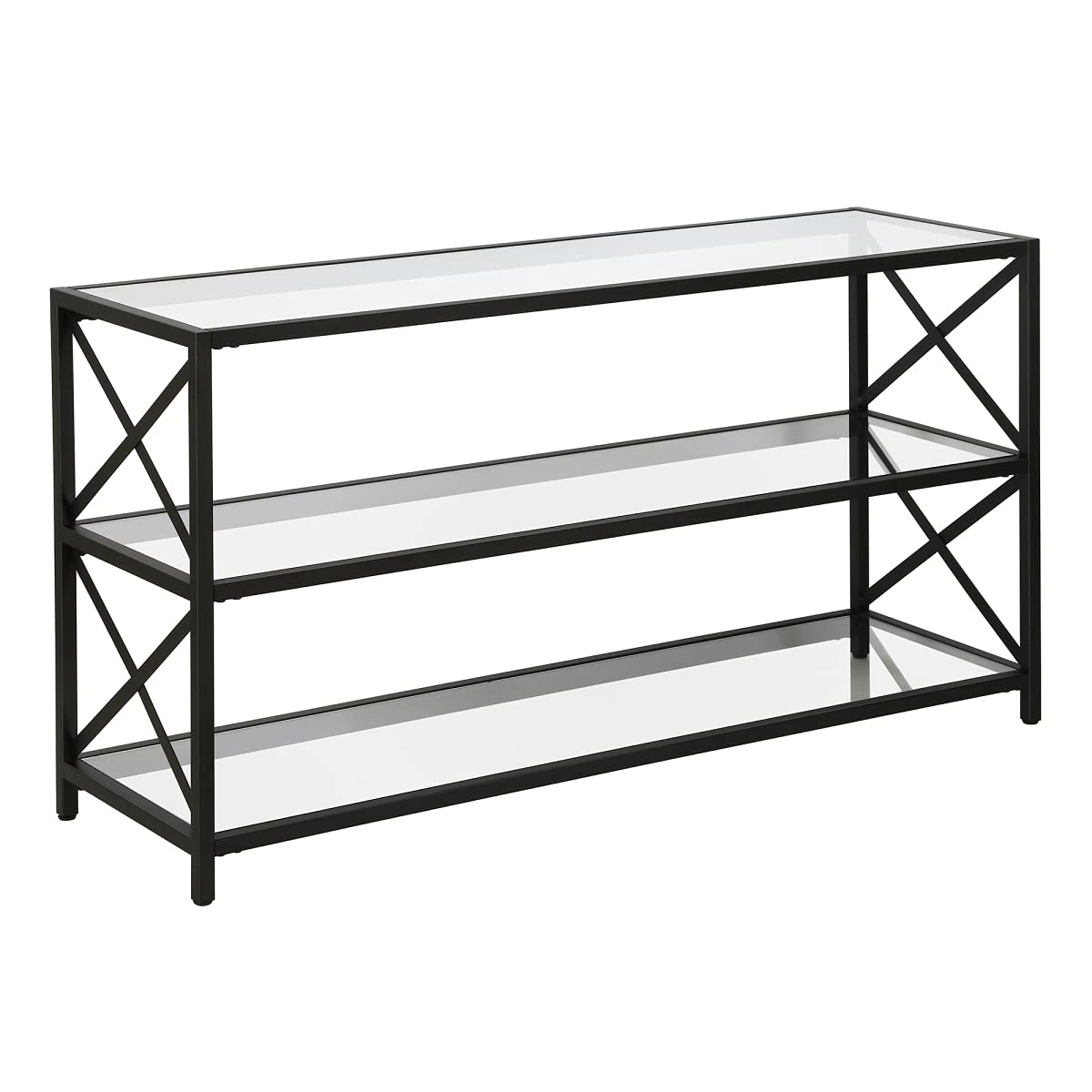 Hutton 50 Inch TV Stand in Blackened Bronze - Modern Rectangular Entertainment Center for Living Room, Bedroom & Home Theater