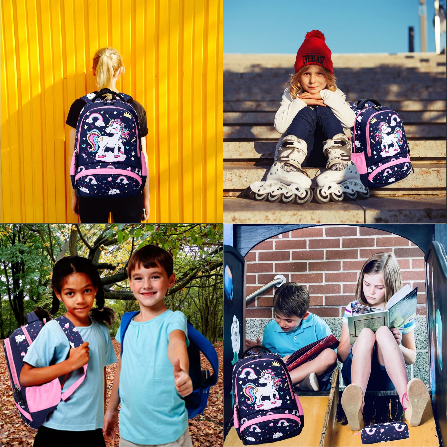 **Cute Unicorn Backpack for Girls - Waterproof School Bookbag with Pencil Case, Perfect for Elementary, Middle School & Travel - Great Gift for Kids & Teens**    *(Use for School, Day Trips, Sleepovers, Birthday Gifts & More!)*