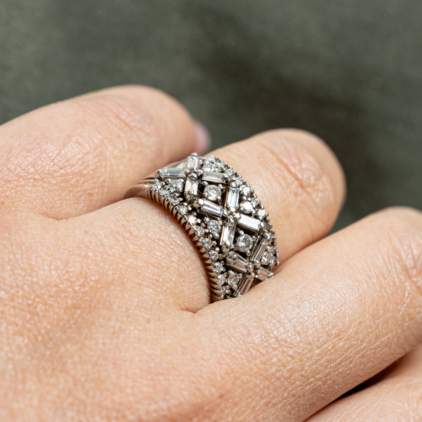 1.20ctw Multi-Cut Diamond Wedding Band Ring for Women | Size 6.25 | X-Shaped Design | Perfect for Engagement, Anniversary & Special Occasion Gifts
