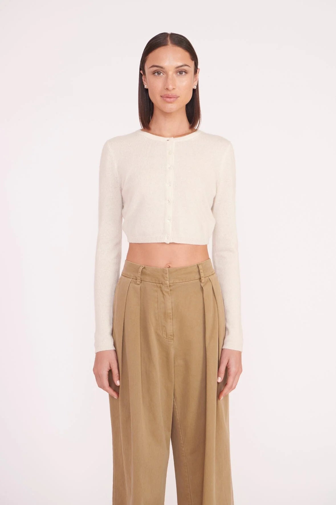 Deanna Sweater Cardigan for Women - Soft Knit Open Front Cardigan in Cream - Perfect for Office, Casual Outfits and Layering in Fall/Winter