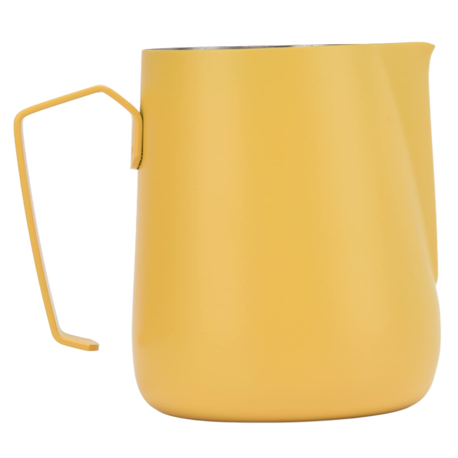 Premium 450ml Milk Frother Cup with Spiked Design - Thickened Latte & Cappuccino Frother for Perfect Coffee Foam - Vibrant Yellow - Ideal for Home Baristas & Coffee Shops