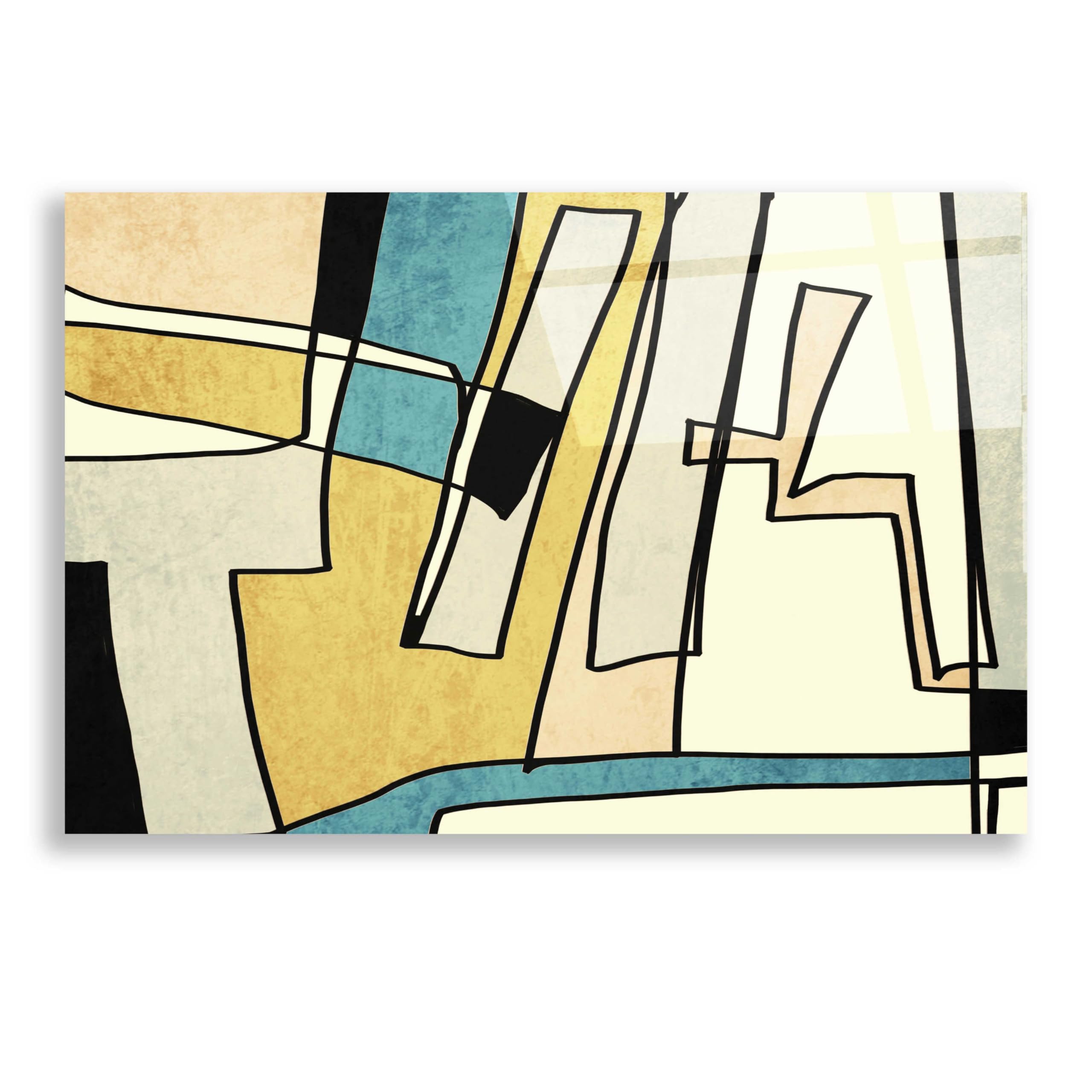 Abstract Line Art 28 by Irena Orlov - Modern Acrylic Glass Wall Decor 24x16 Inches - Perfect for Living Room, Bedroom & Office Decor