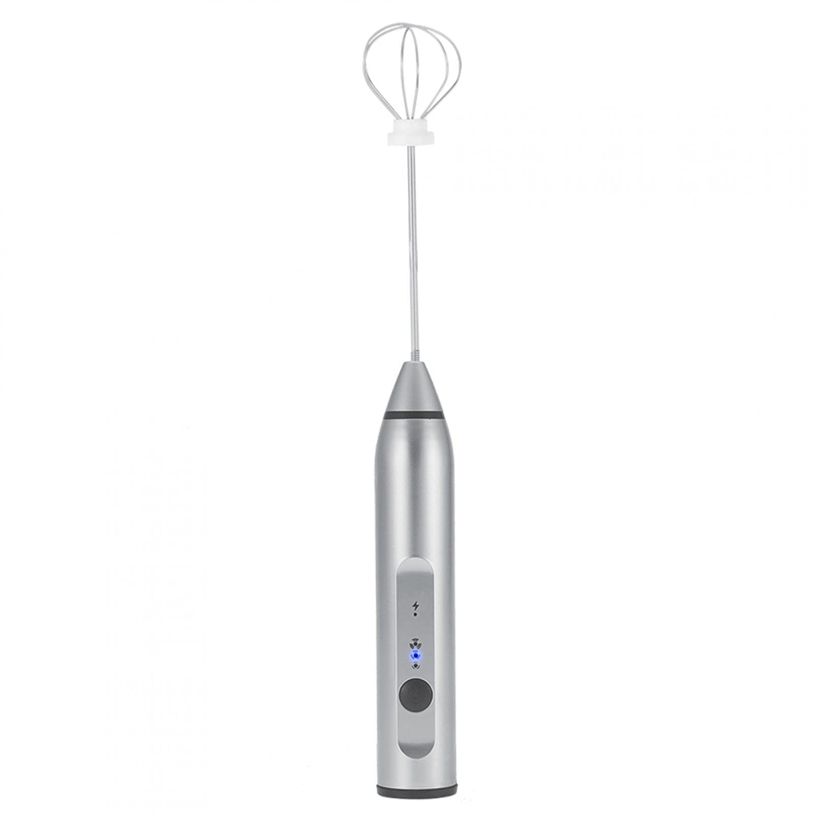 Premium Electric Milk Frother & Drink Mixer - Handheld Foam Maker for Coffee, Latte, Hot Chocolate - Ideal for Home, Cafe & Restaurant Use (Silver)