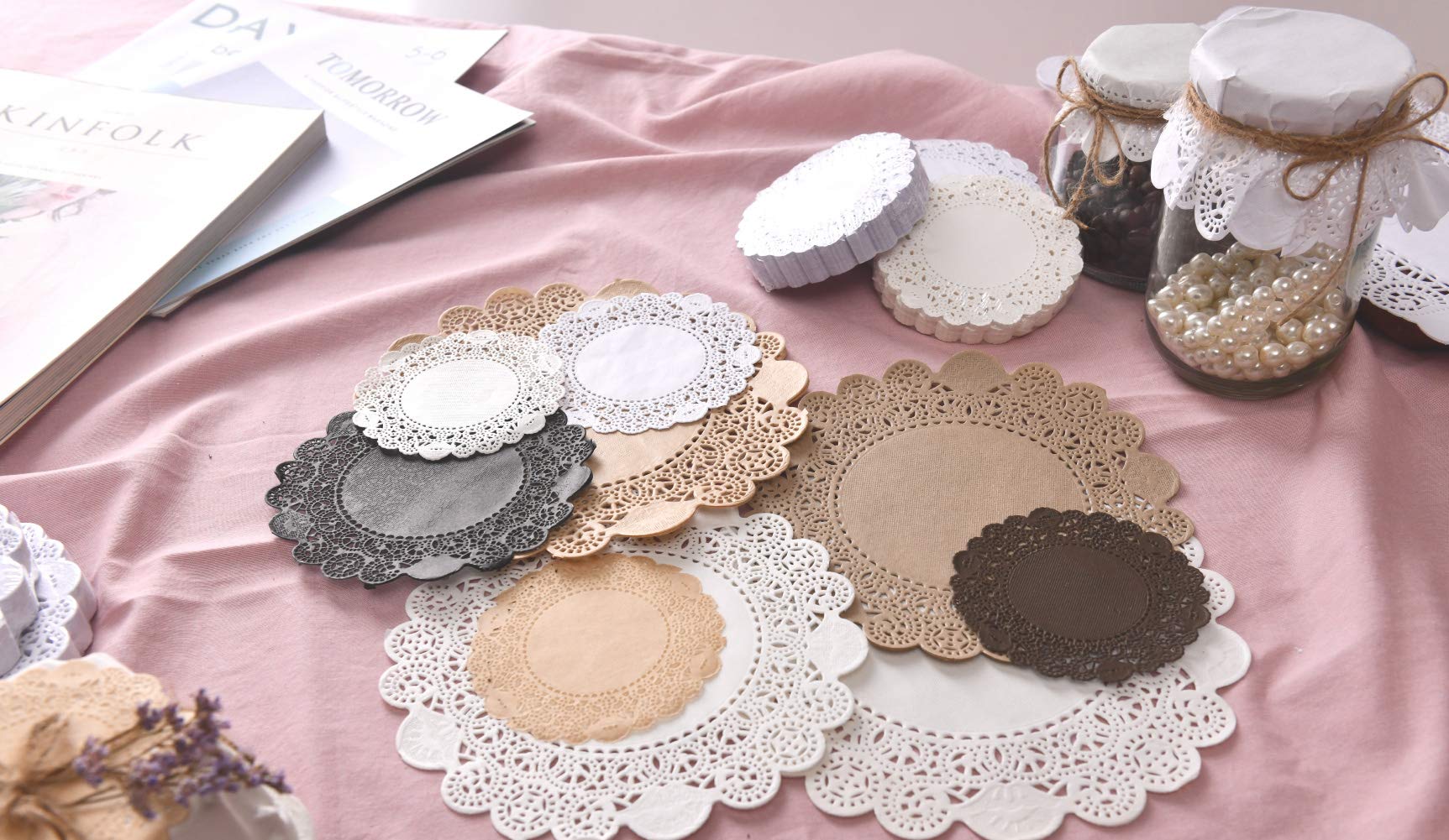 Premium Disposable Rectangular Paper Doilies 250 Sheets - Dust-Free, Clean Cut, Elegant Lace Design - Perfect for Wedding, Party & Table Decor (12 Inch, Silver) - Ideal for Cake Stands, Dessert Displays & Buffet Tables