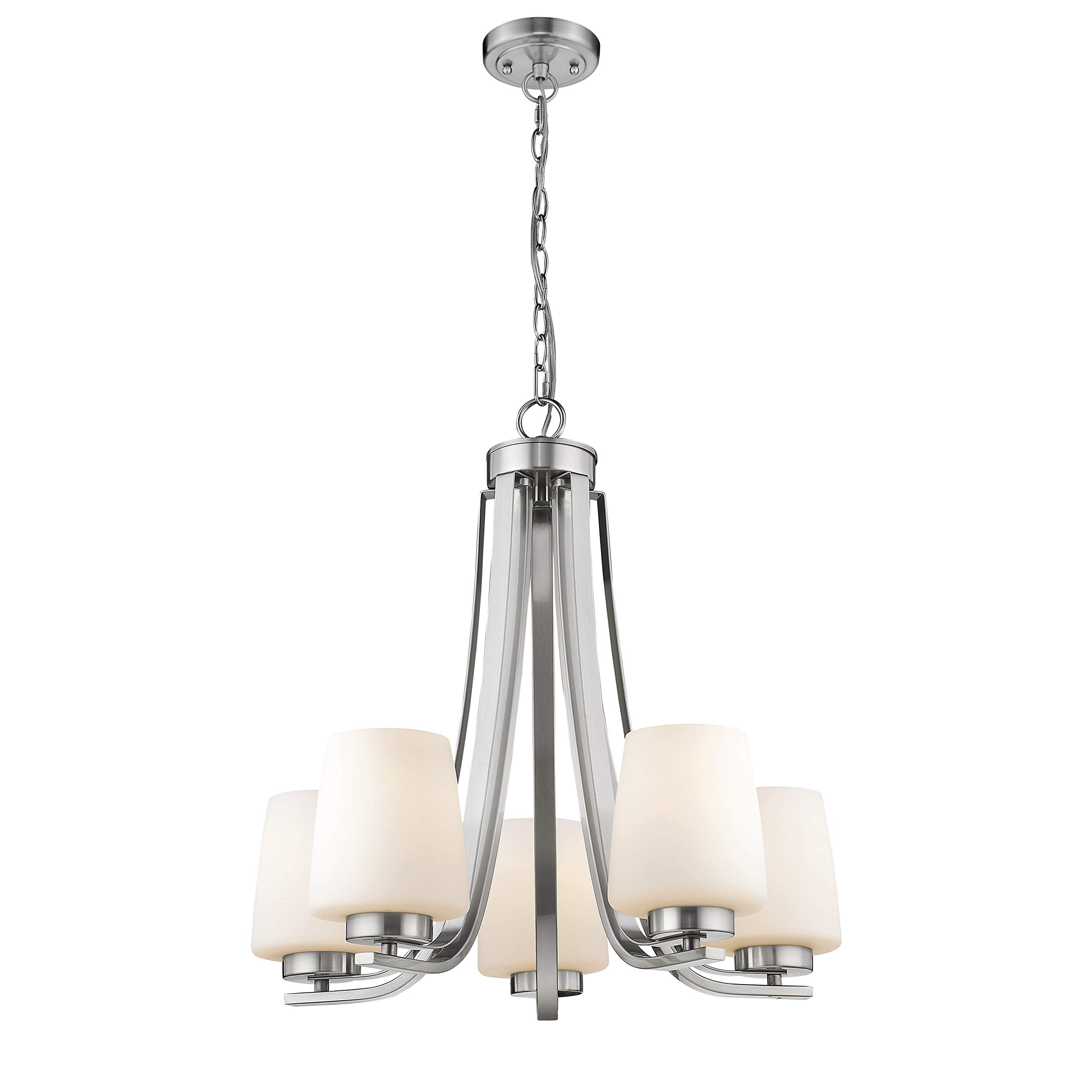 5-Light Brushed Nickel Mini Chandelier - 22
