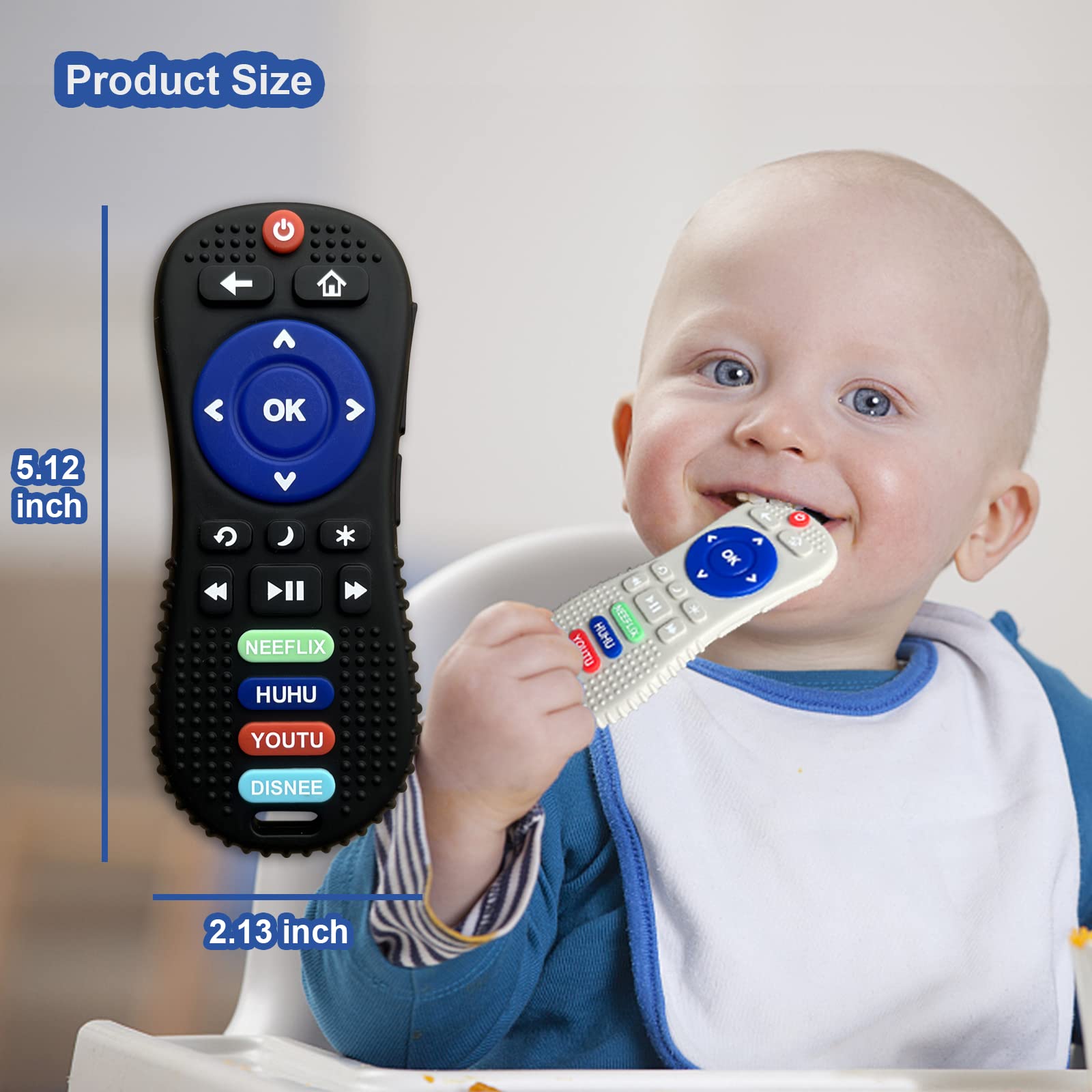 BPA Free Silicone Baby Teething Toys - 2 Pack Soothing Teether for Infants 0-12 Months | Safe Chew Toys for Teething Relief & Sensory Development | Perfect for Home, Travel & Daycare Use
