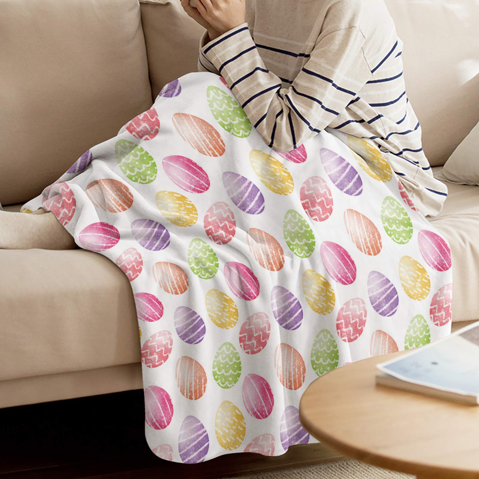 Easter Egg Fleece Throw Blanket - Super Soft & Cozy 40