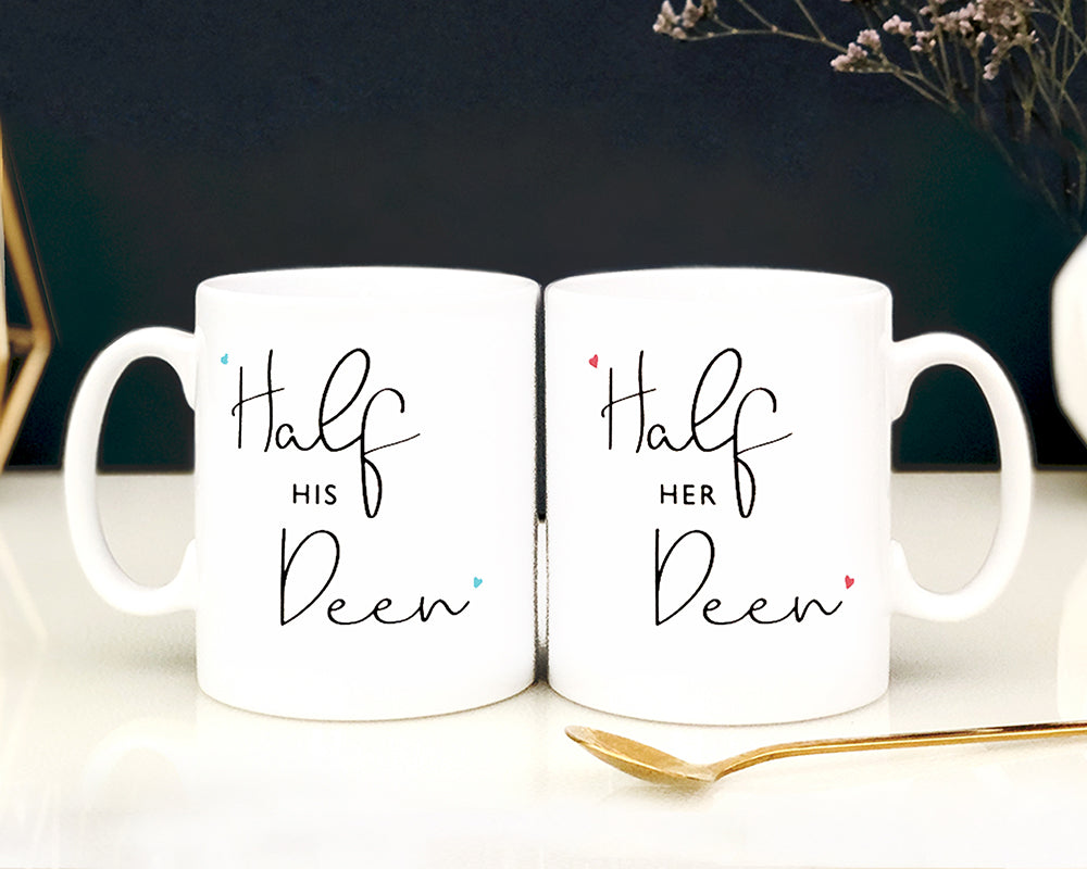 His & Her Deen Mug - Inspirational Islamic Coffee Cup for Couples - Perfect for Morning Coffee, Tea, or Hot Chocolate at Home or Office