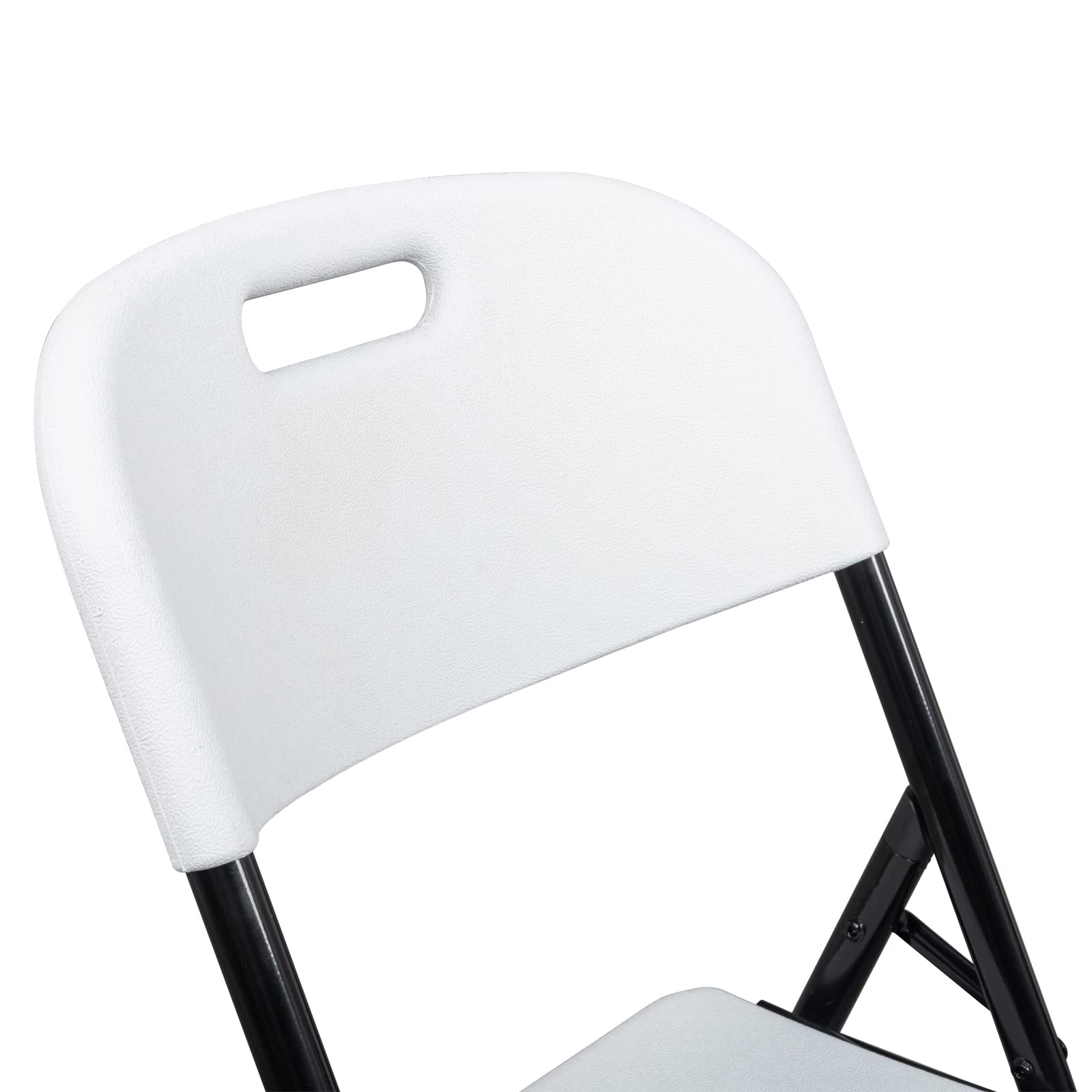 Outvita 4-Pack Folding Chairs for Outdoor & Indoor Use - Lightweight Plastic Foldable Dining Chairs for Wedding, Party, Camping, Picnic - Black & White - Perfect for Backyard, Patio, Beach and Events