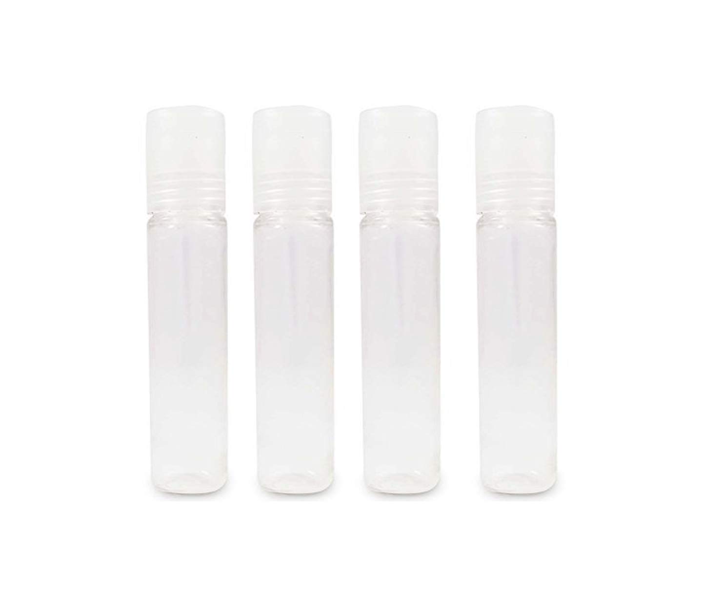 10ml Transparent Plastic Unbreakable Essential Oil Roll-on Bottles - Refillable Cosmetic Sample Containers with Roller Ball for Aromatherapy, Perfume, DIY Blends (Pack of 3) - Perfect for Travel, Home Use & Gift Giving