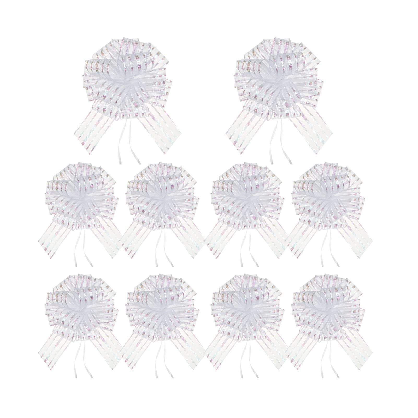 10pcs Large White Gift Bows for Wrapping, Parties, Cars, Gift Baskets & Birthday Decorations - Perfect for Christmas, Weddings & Floral Arrangements