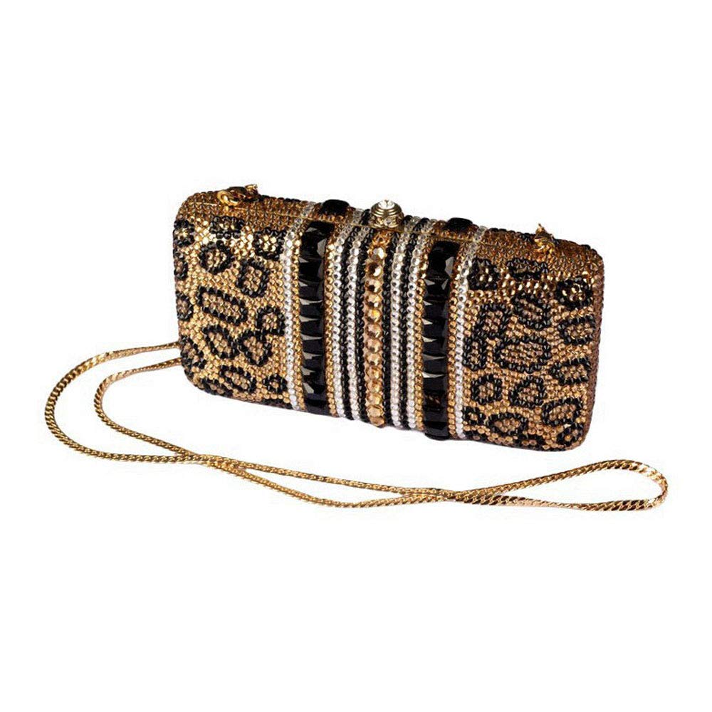 Luxury Crystal Evening Bag for Women - Handmade Gold Sequins Rhinestones Vintage Satin Clutch Purse - Perfect for Wedding, Party, Prom & Special Occasions