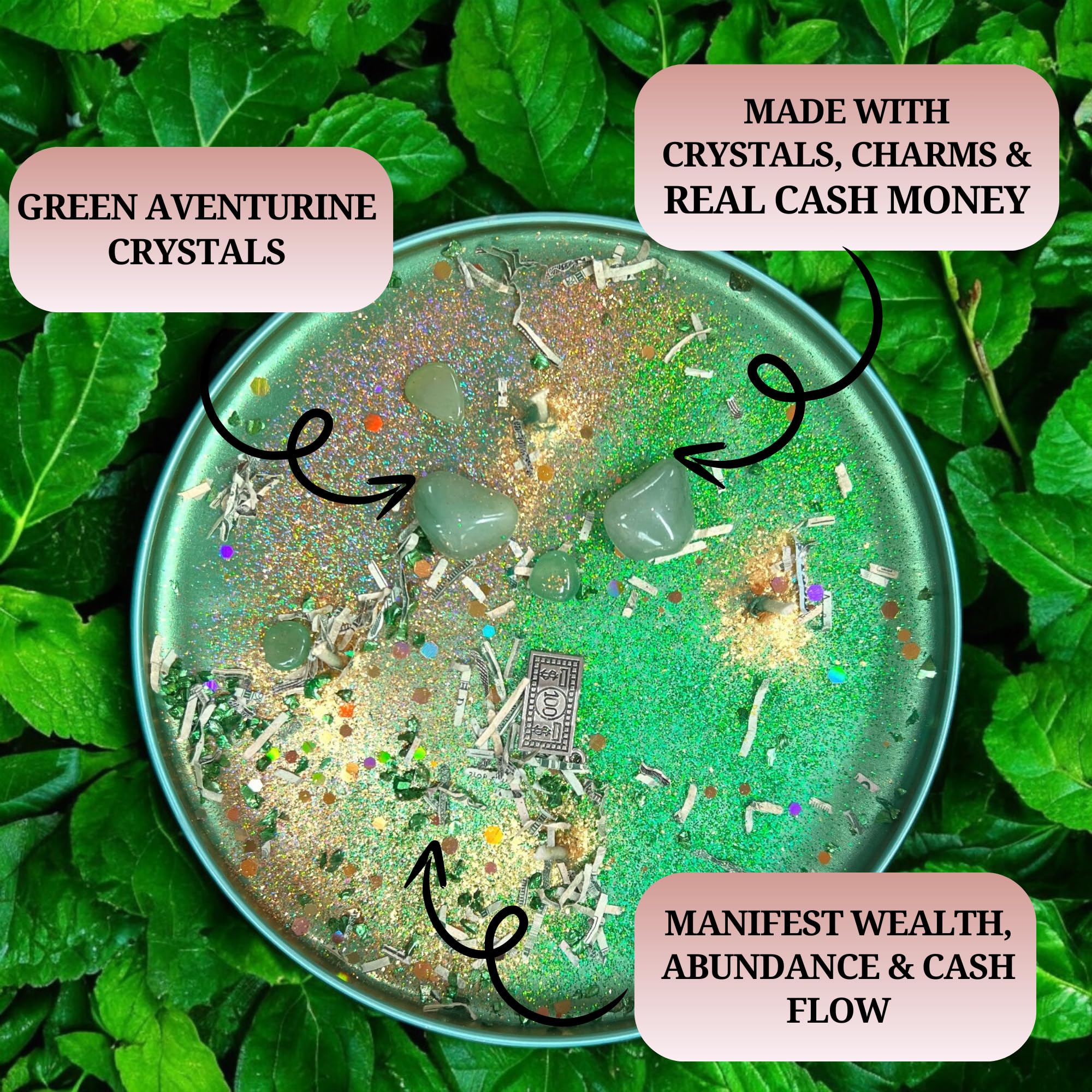 Green Money Spell Candle - 16oz Soy Wax Candle for Wealth, Prosperity & Abundance | Ritual Candle for Wiccan, Pagan & Hoodoo Practices | Home & Office Scented Candle for Financial Success & Manifestation | Perfect for Meditation, Altar Decor & Spiritual Cleansing