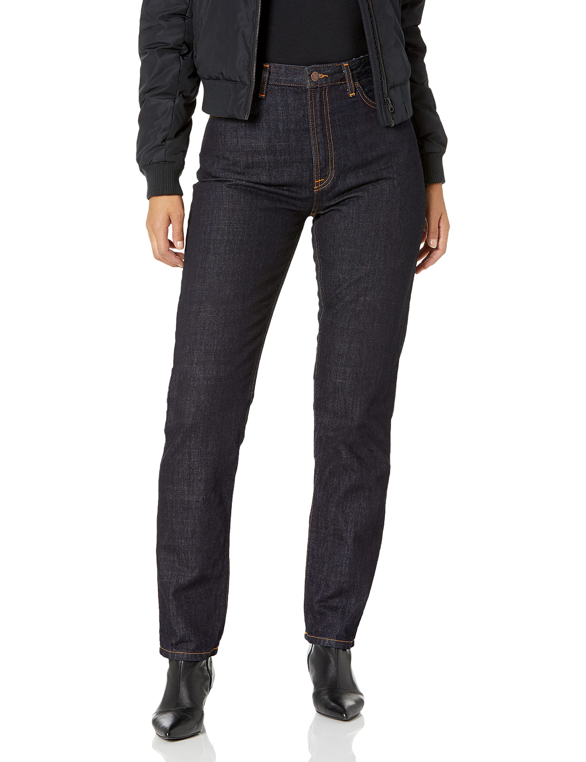 Nudie Jeans Women's Breezy Britt Rinsed Original Slim Fit High Waist Denim Jeans - Perfect for Casual Wear, Office & Night Out
