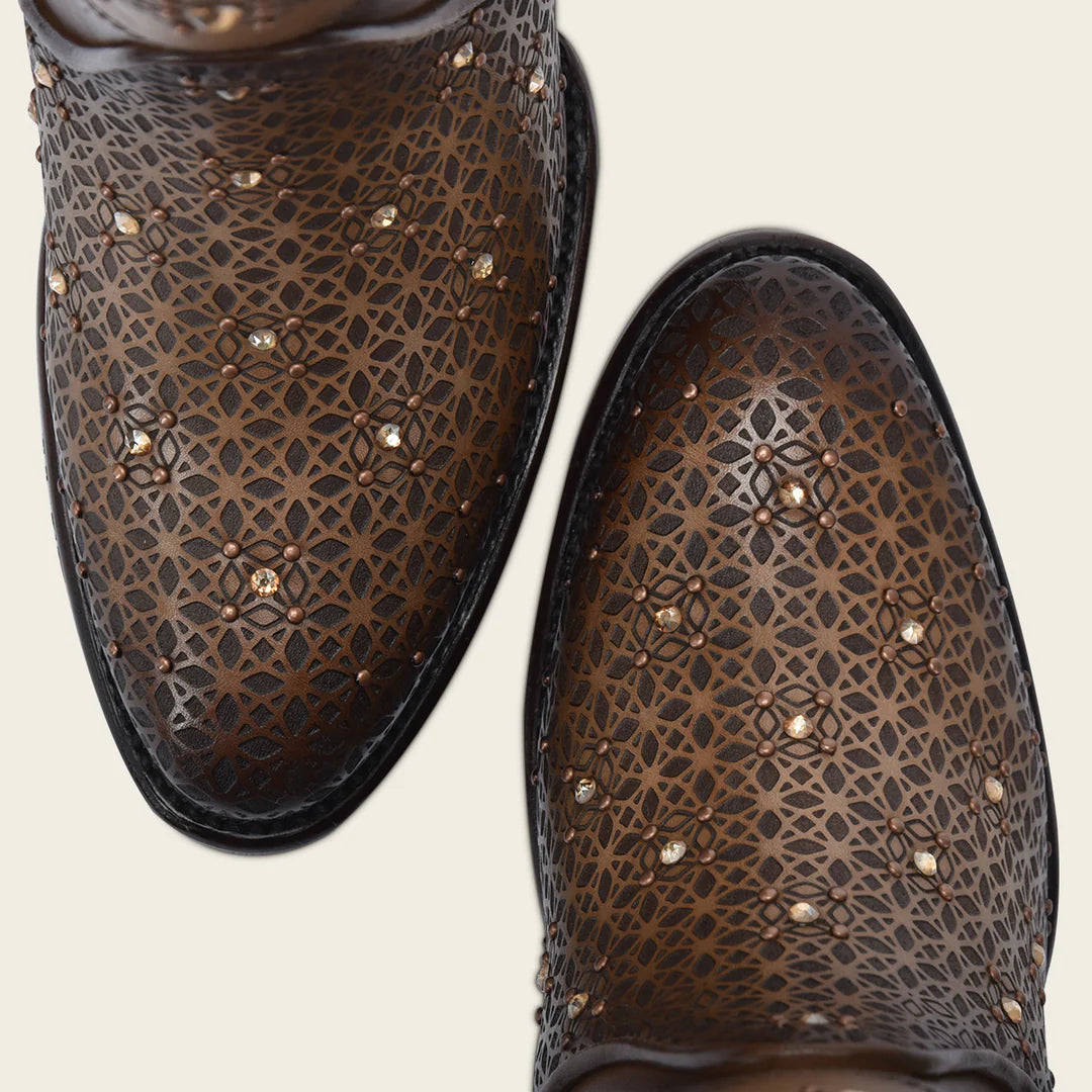 Cuadra Almond Western Cowgirl Leather Boots for Women - Stylish & Comfortable Cowboy Boots for Rodeo, Country Dancing & Everyday Wear