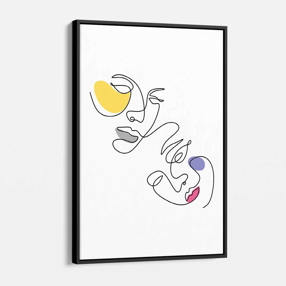 White Faces Wall Art Canvas 1240 - Modern Abstract Home Decor for Living Room, Bedroom & Office - Premium Stretched Canvas Painting