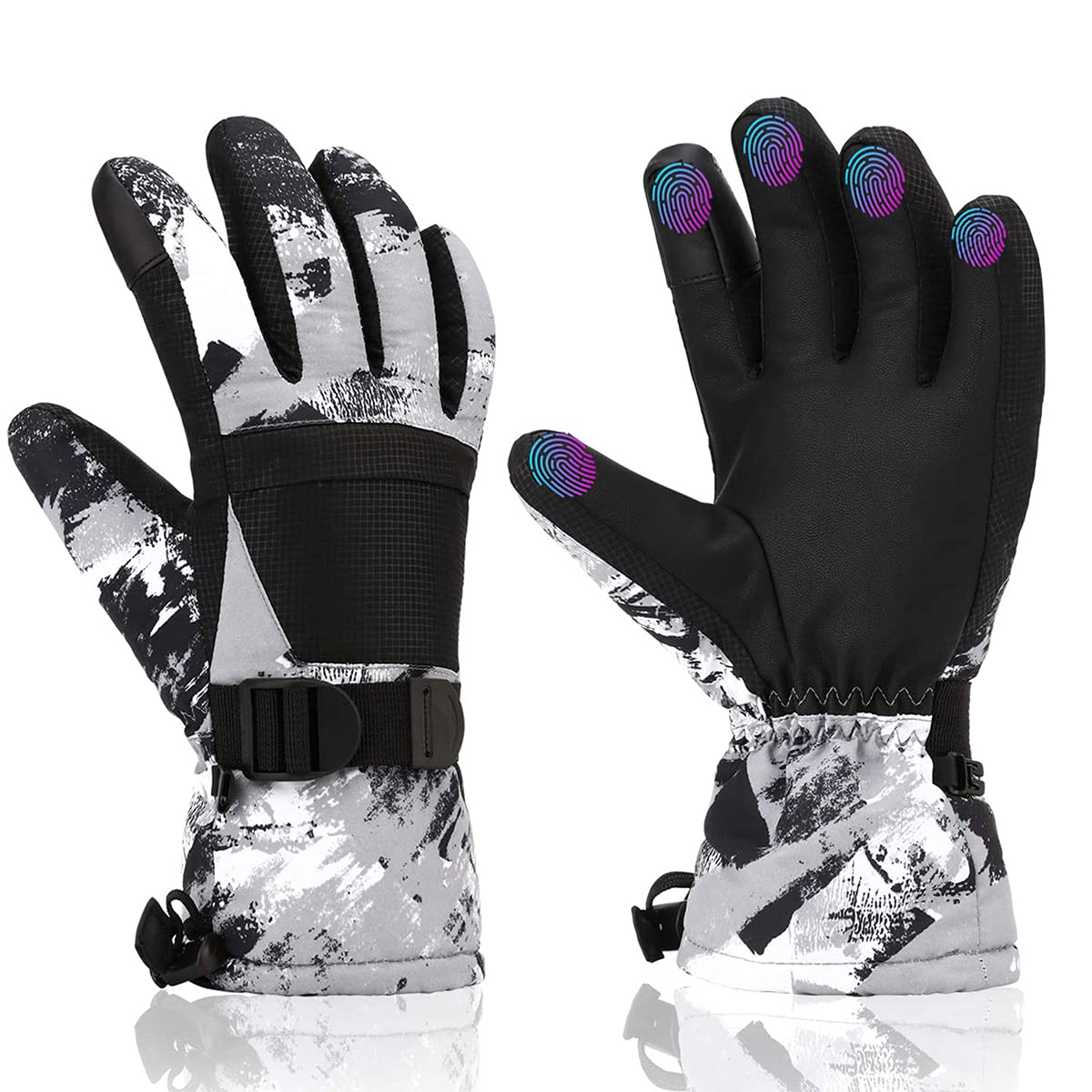 ZEAUBiM Kids Winter Waterproof Ski Gloves - Warm Touchscreen Snowboard Gloves for Boys & Girls | Perfect for Skiing, Snowboarding & Outdoor Winter Activities
