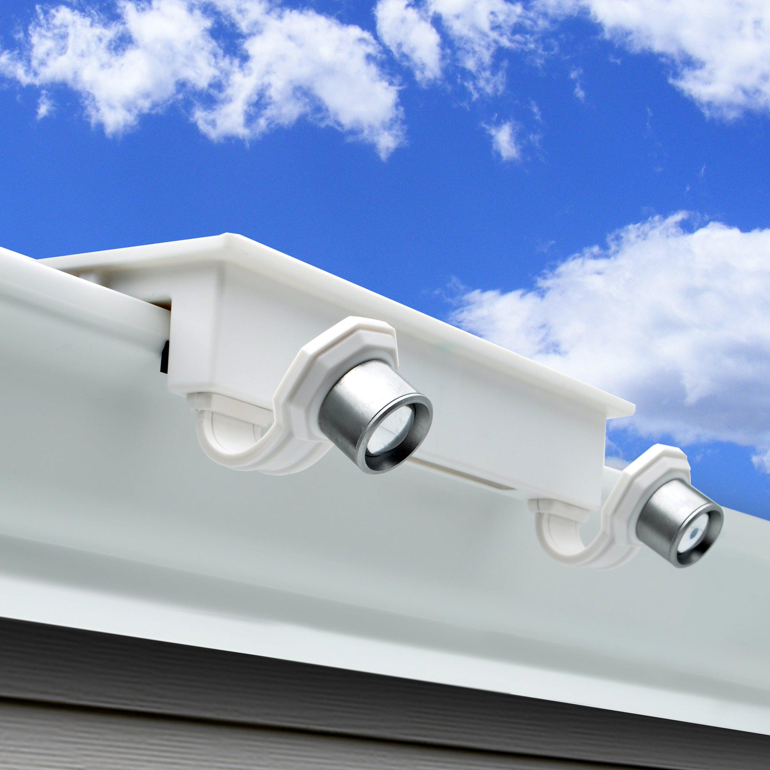 EZ Solar Home Security FLEXIT Spotlight - Gutter Mounted Outdoor Solar Light for Home & Garden Security - Perfect for Driveway, Pathway, and Backyard Lighting