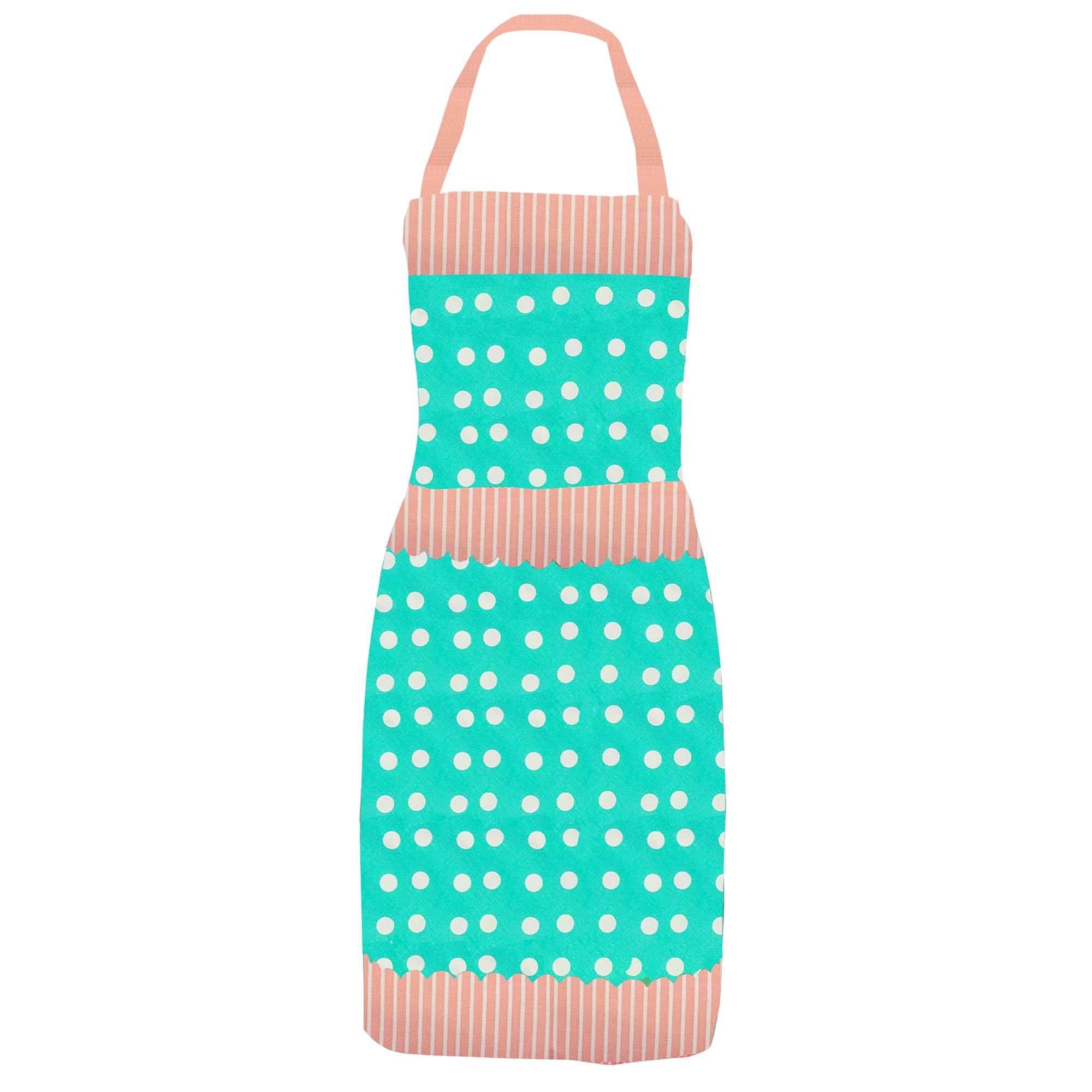 Heat Resistant Cotton Kitchen Apron - Blue Dotted Design for Cooking, Baking & Grilling | Premium Protective Chef Apron for Home & Professional Use