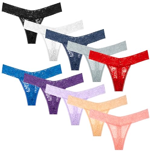 10 Pieces Lace Thongs