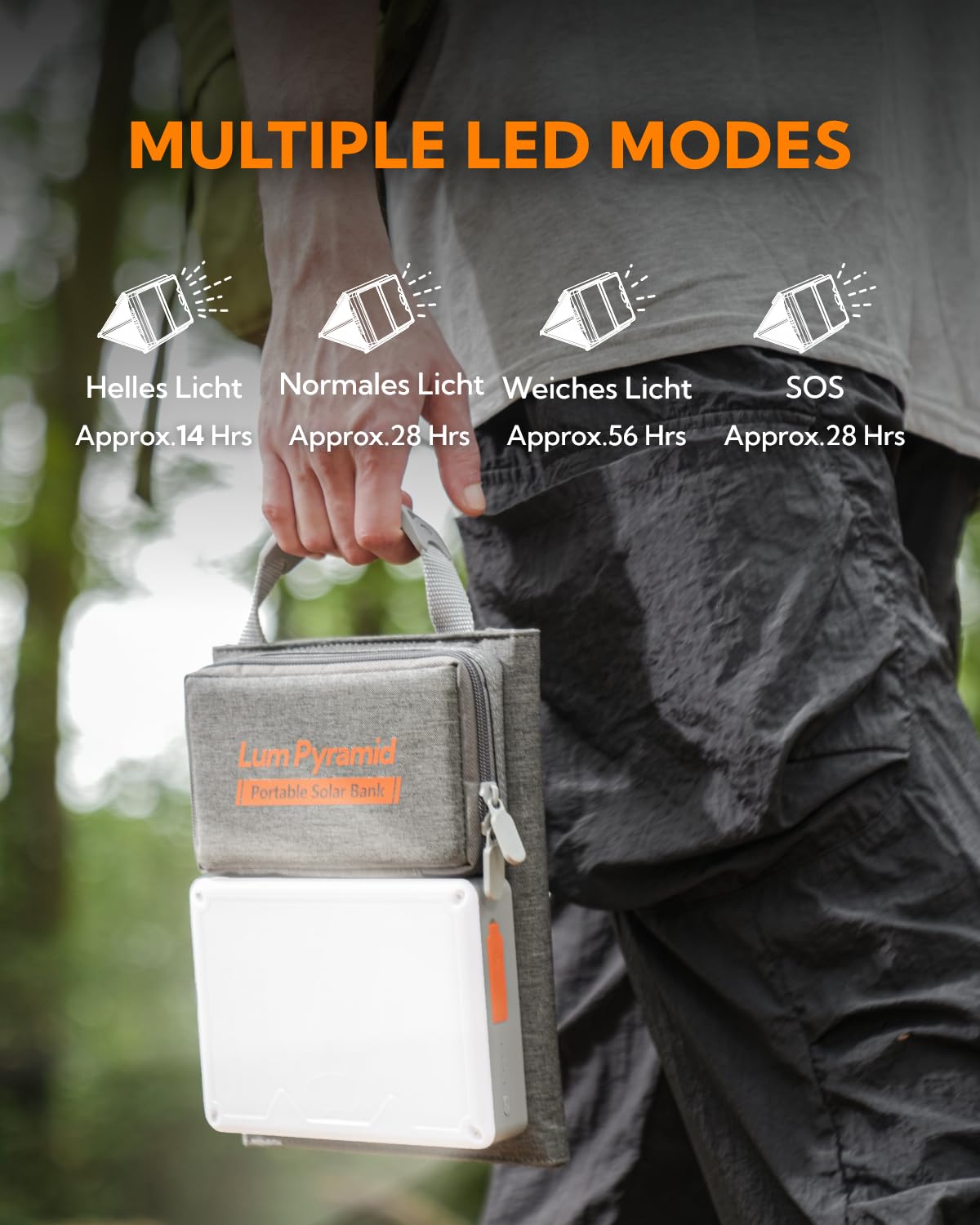 Portable Solar Charger 99.9Wh Power Bank with 24W Foldable Solar Panels, 600 Lumen Adjustable LED Camping Light, 65W PD USB-C & 22W QC3.0 USB-A Output - Perfect for Outdoor Camping, Hiking, Emergency Power Backup & Travel Charging