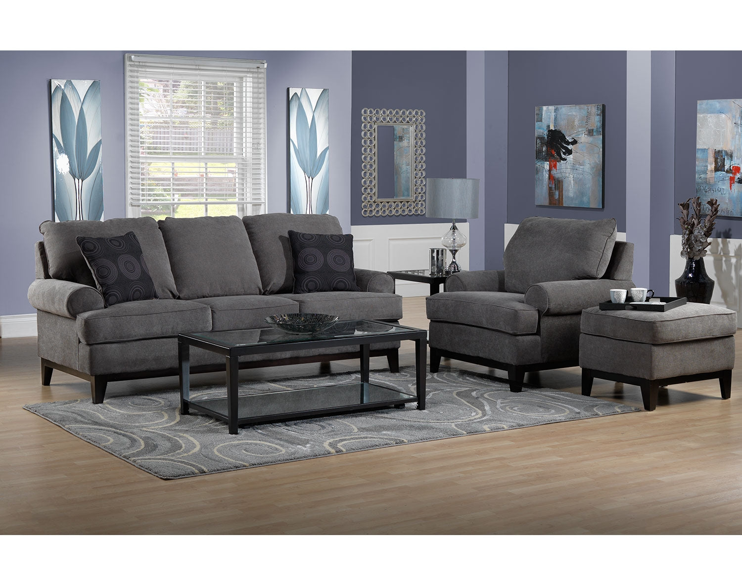 Crizia Full Size Convertible Sofa Bed - Dark Grey Fabric for Small Spaces, Guest Room & Studio Apartments