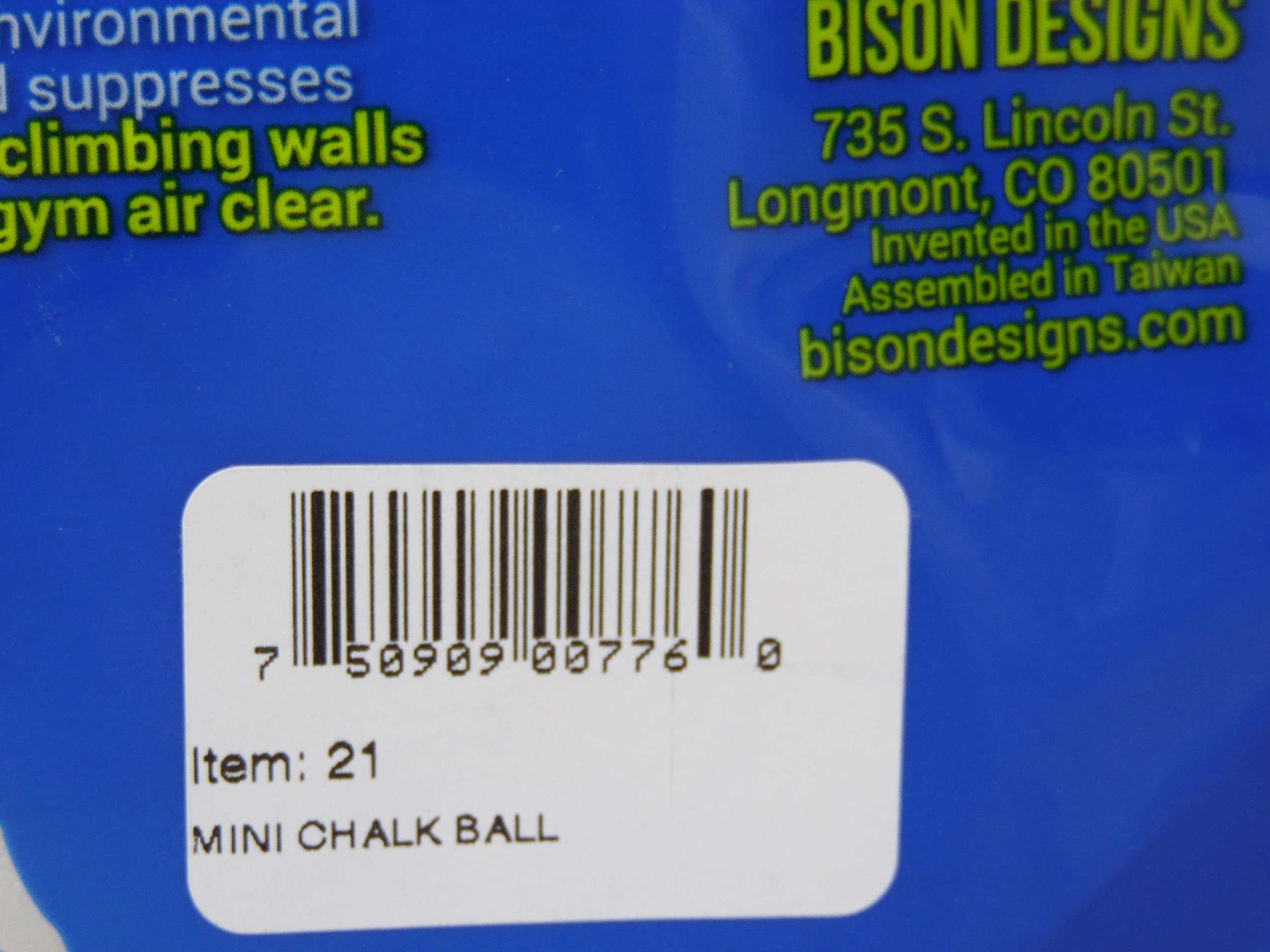 Bison Designs 2oz Mini Climbing Chalk Sock/Ball - Lightweight & Portable Chalk for Rock Climbing, Bouldering & Gymnastics - Perfect for Outdoor & Indoor Training