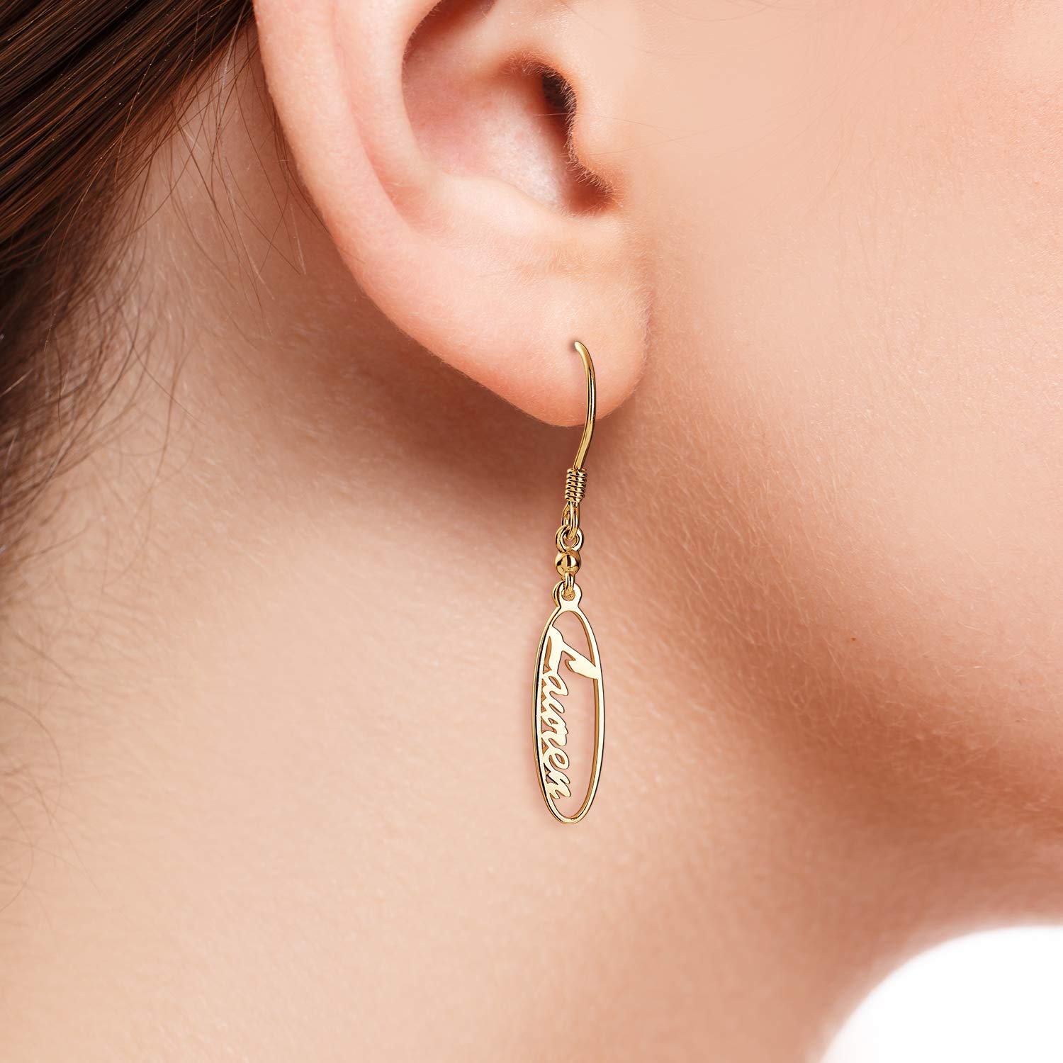 Personalized Name Dangle Earrings - Custom Oval Engraved Jewelry for Women, Unique Gift for Her, Birthday, Anniversary, Valentine's Day | Perfect for Parties, Weddings, Date Nights & Special Occasions