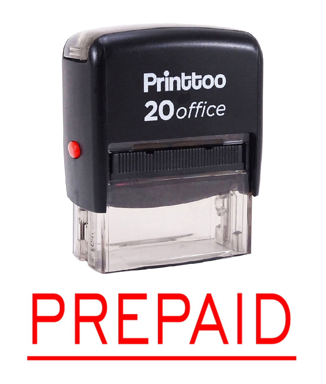 Printtoo Custom Self-Inking Rubber Stamp - Personalized Office Stationery with Prepaid Ink (Red) - Perfect for Business, Home, and School Use