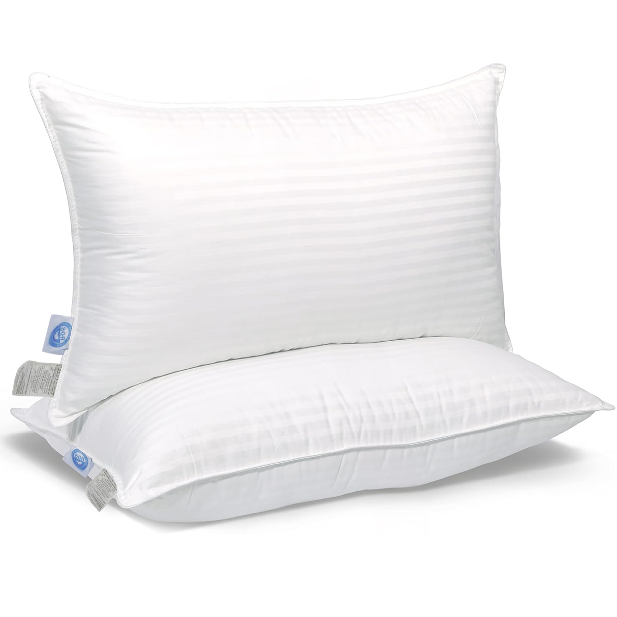 Premium Goose Feather and Down Pillows - RDS Certified, 100% Cotton Cover, Medium Support for Comfortable Sleep | Hotel Collection Bedding by East Coast Bedding | Perfect for Home, Guest Rooms & Luxury Hotels