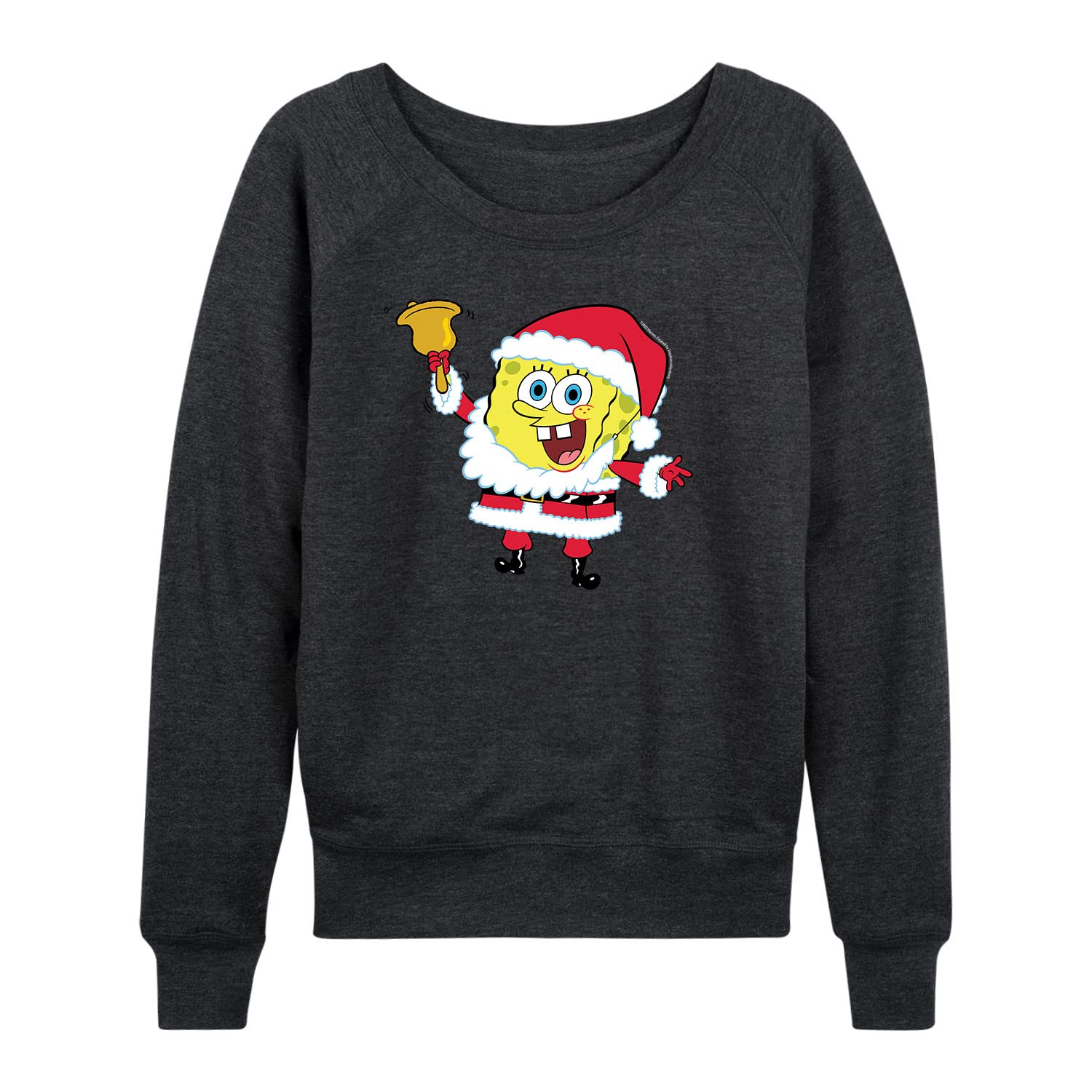 SpongeBob SquarePants Santa SpongeBob Women's Lightweight French Terry Pullover Hoodie | Cartoon Christmas Sweatshirt for Women | Perfect for Holiday Parties & Casual Winter Wear