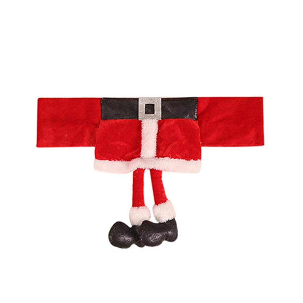 Amosfun Christmas Chair Covers - Santa Holiday Chair Slipcovers for Dining Chairs, Dustproof Xmas Chair Protectors - Perfect for Holiday Decorations & Christmas Dinner Parties