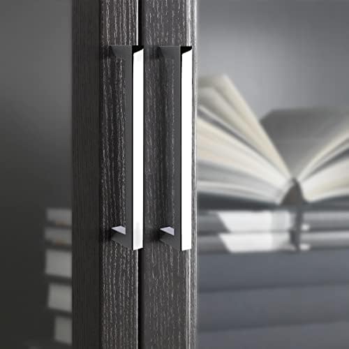 Gobekor 5 Pack Polished Chrome Cabinet Handles - 5 Inch (128mm) Square Bar Drawer Pulls - Durable Kitchen Cabinet Hardware for Modern Cabinets & Drawers - Perfect for Home Kitchen, Bathroom, Office & Furniture Upgrades