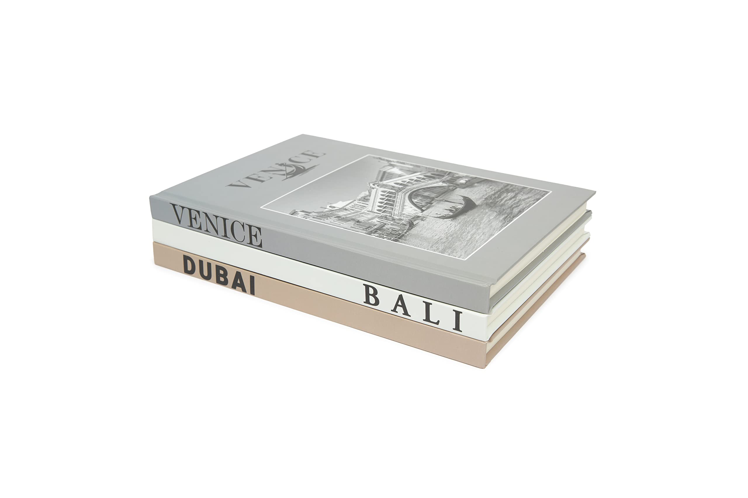 Set of 3 Decorative Hardcover Books for Coffee Table & Home Decor - Modern Matte Book Stack - Fashion Designer Display Book Set | Perfect for Living Room, Office & Shelf Styling