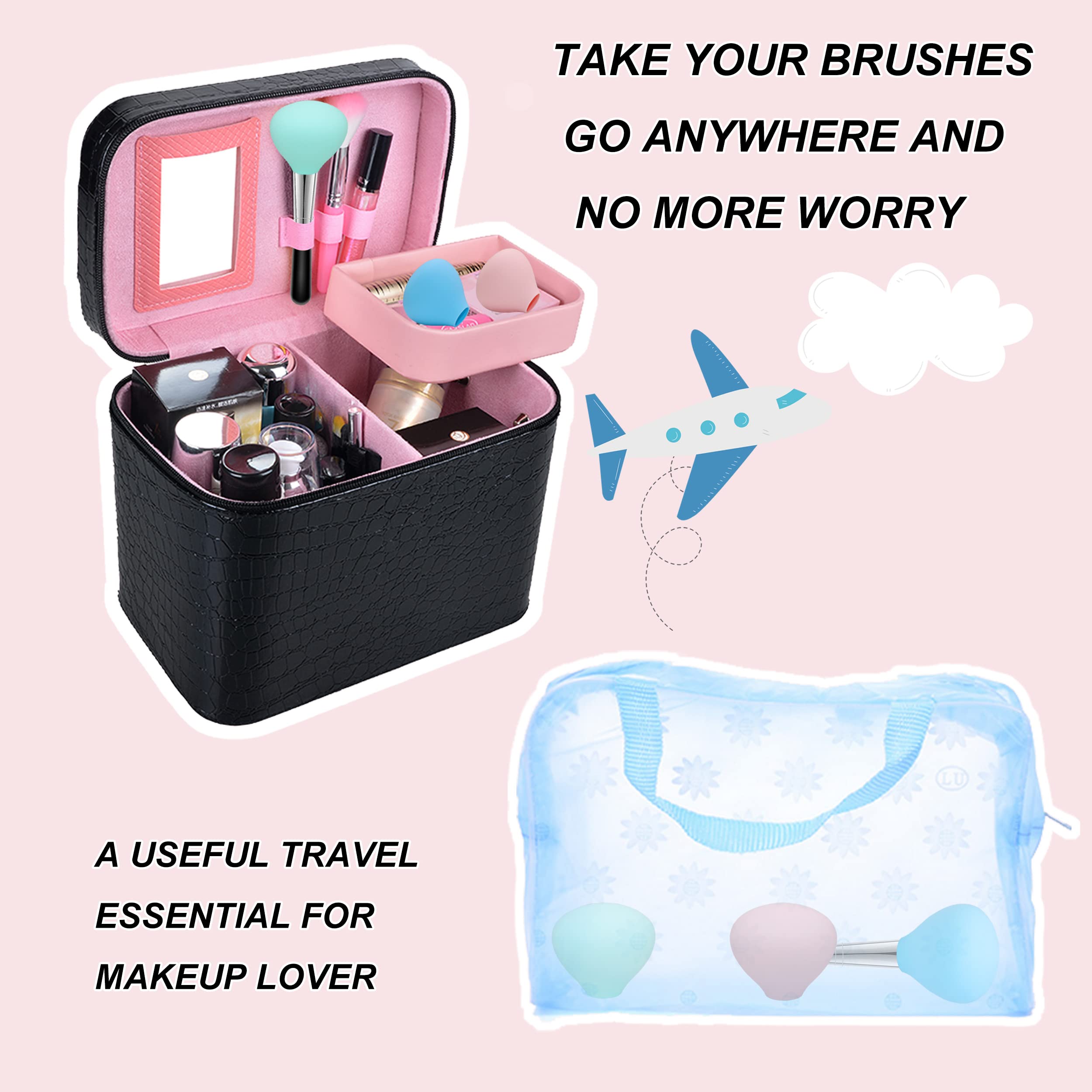 Silicone Makeup Brush Covers 4-Pack - Dustproof Travel Organizer for Makeup Storage & Protection | Perfect for Travel & Home Use