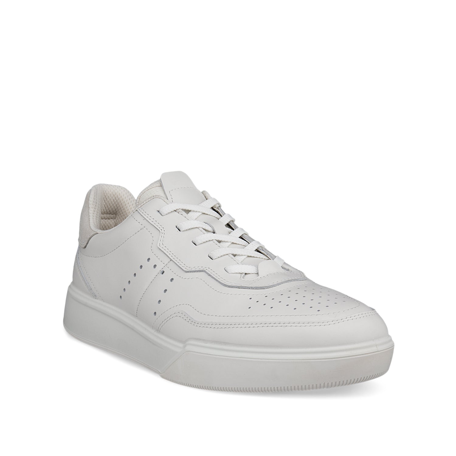 ECCO Men's Street Court M Sneakers - White/Shadow White | Comfortable & Stylish Casual Shoes for Walking, Work & Everyday Wear