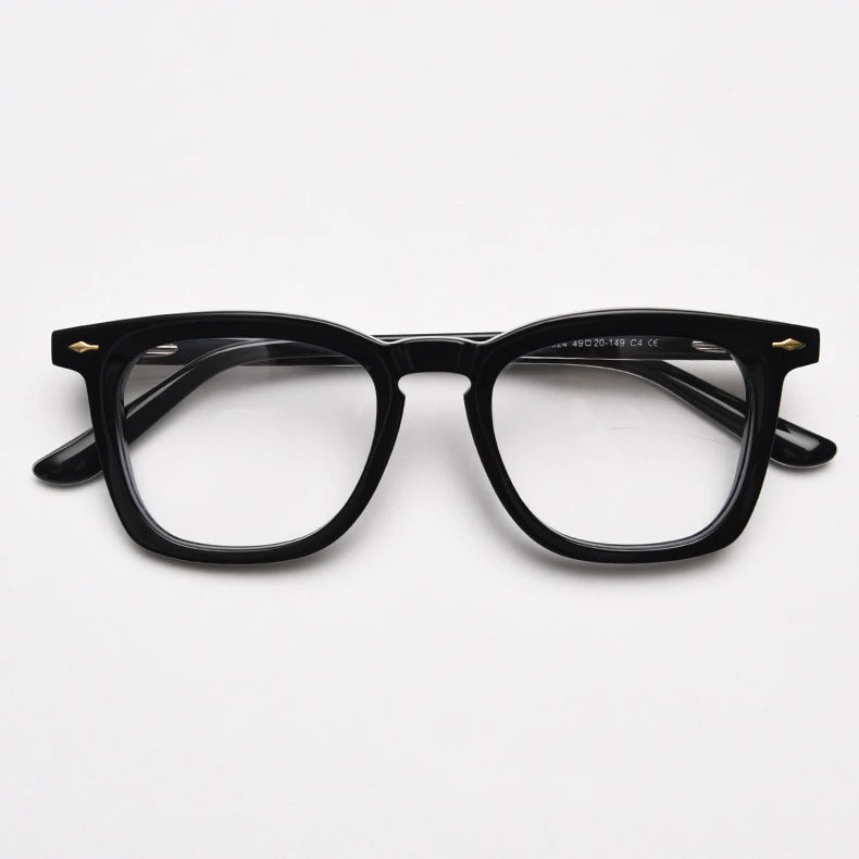CCspace Unisex Full Rim Big Square Acetate Eyeglasses 57347 - Stylish & Durable Frame for Men & Women - Perfect for Reading, Work, and Everyday Fashion Accessory