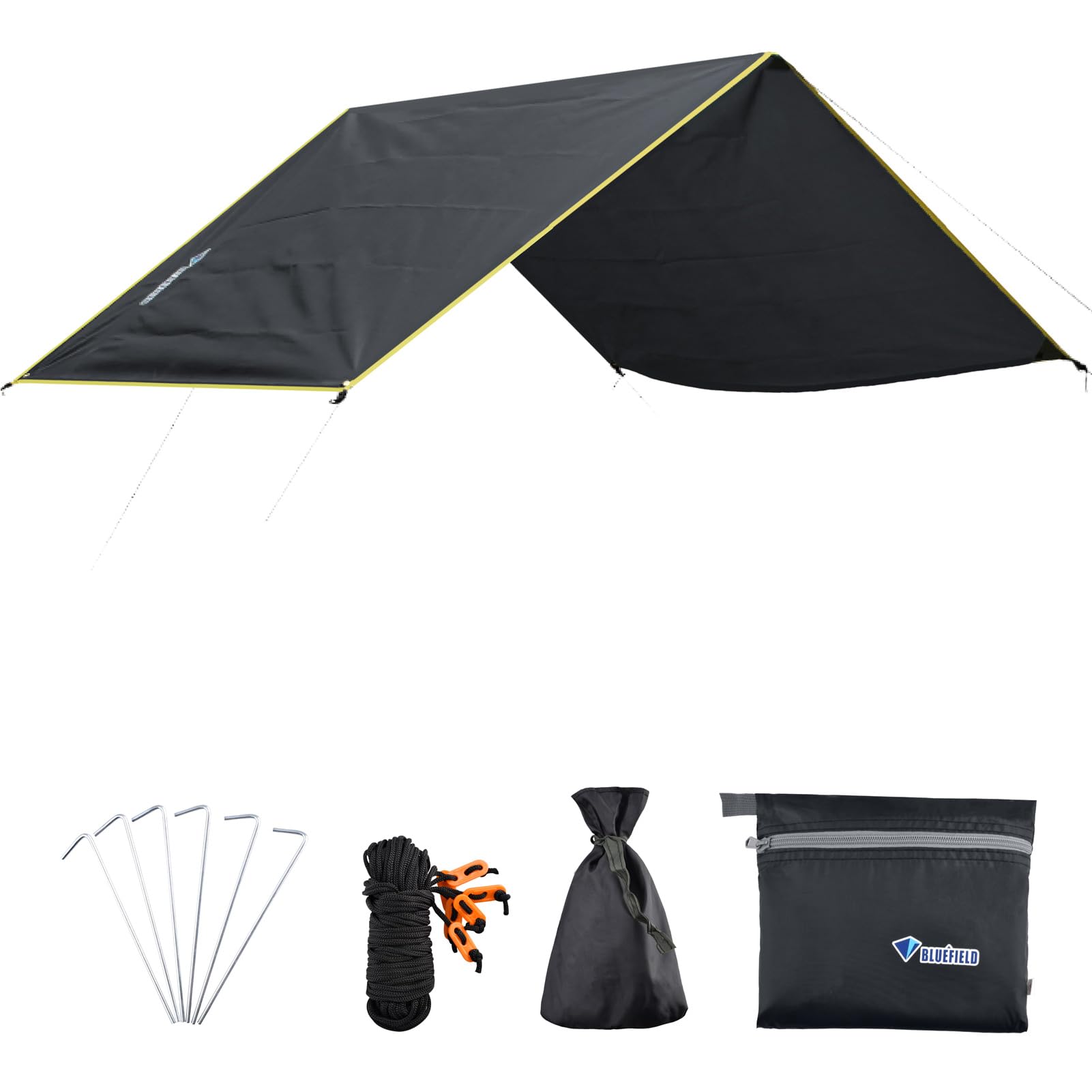 **Azarxis Waterproof Camping Tarp - Lightweight Hammock Rain Fly, Tent Footprint, Sunshade & Picnic Mat for Hiking, Beach & Backpacking (Includes Guy Lines & Stakes) - Perfect for Outdoor Adventures, Picnics & Emergency Shelter**