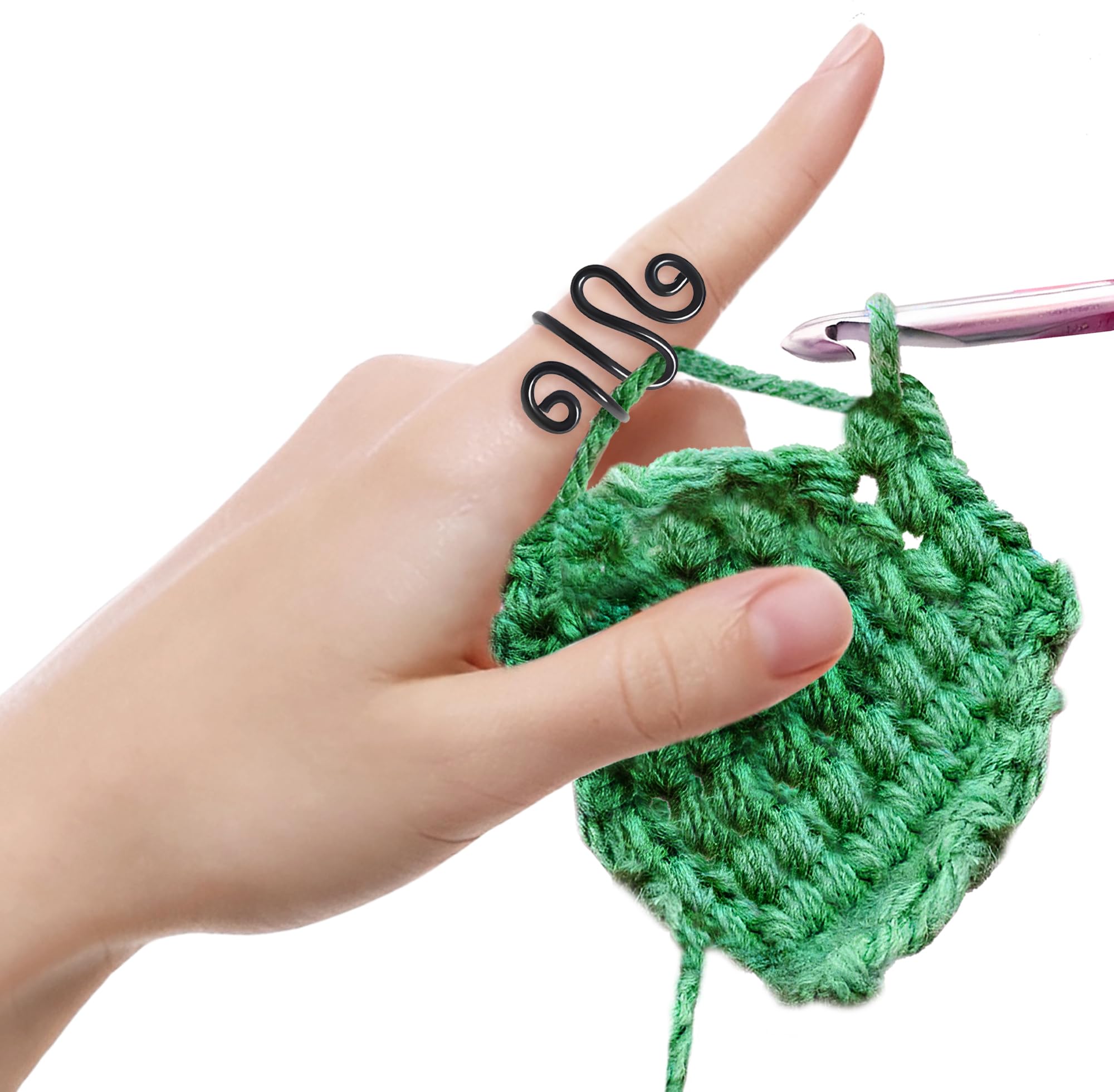Handmade Crochet Tension Ring for Left-Handed Crocheters - Yarn Tension Control Finger Ring for Women | Perfect Birthday, Valentine's Day & Crafting Gifts for Wife & Crochet Lovers | Ideal for Knitting, Yarn Projects & DIY Handmade Crafts