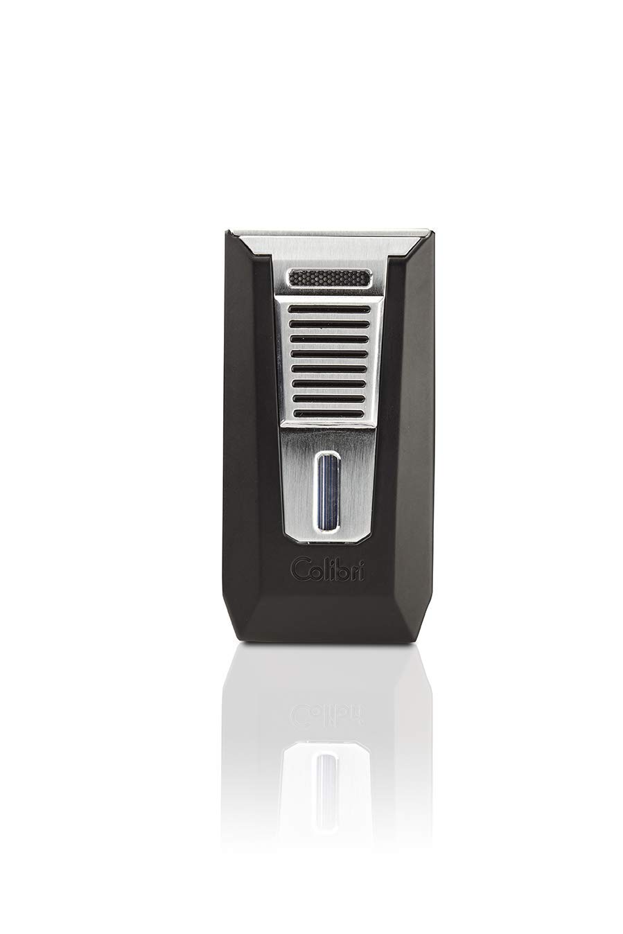 Colibri Slide Double-Jet Lighter - Matte Black & Chrome Finish | Windproof Butane Lighter for Cigars, Candles & Outdoor Use